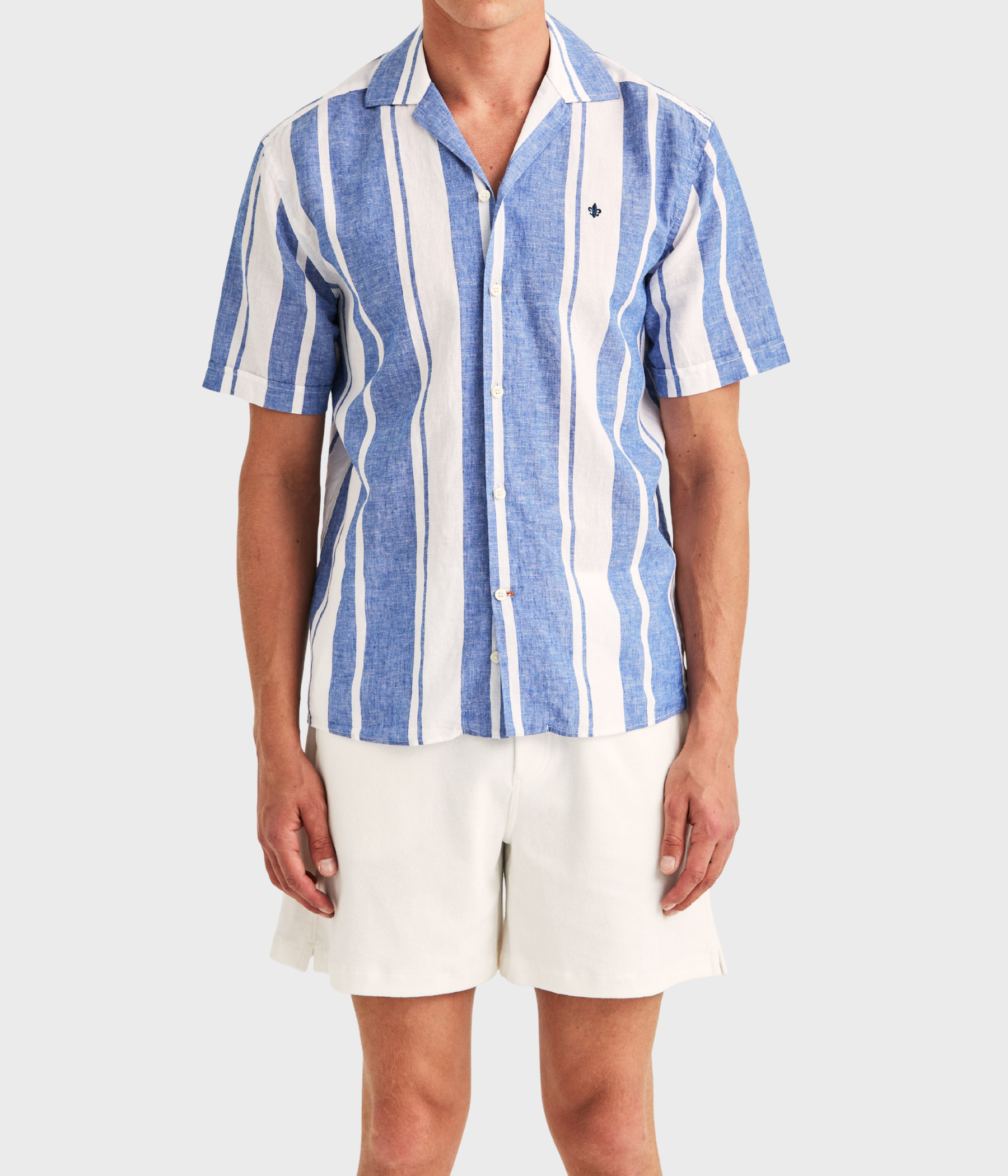 Resort Linen Ss Shirt-Classic Fit (58 Blue)