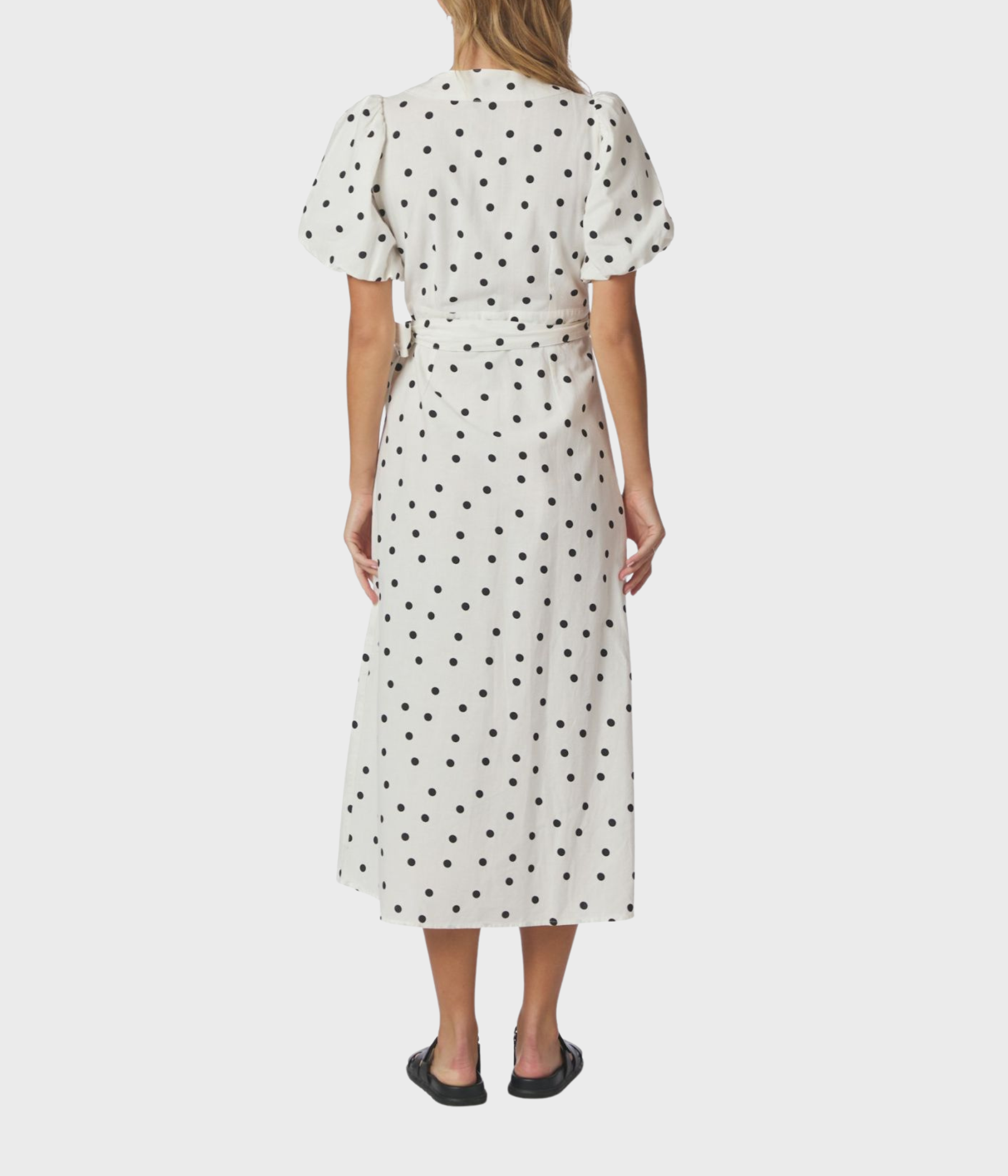 Clarine Linen Dot Dress (120 White)
