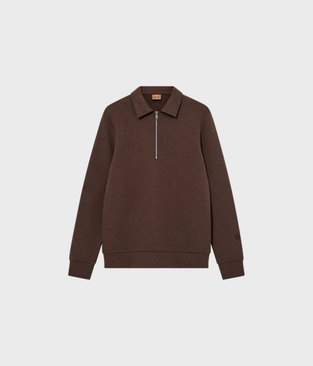 Mmgabel Zip Polo Sweat (591 Chocolate Brown Melange)