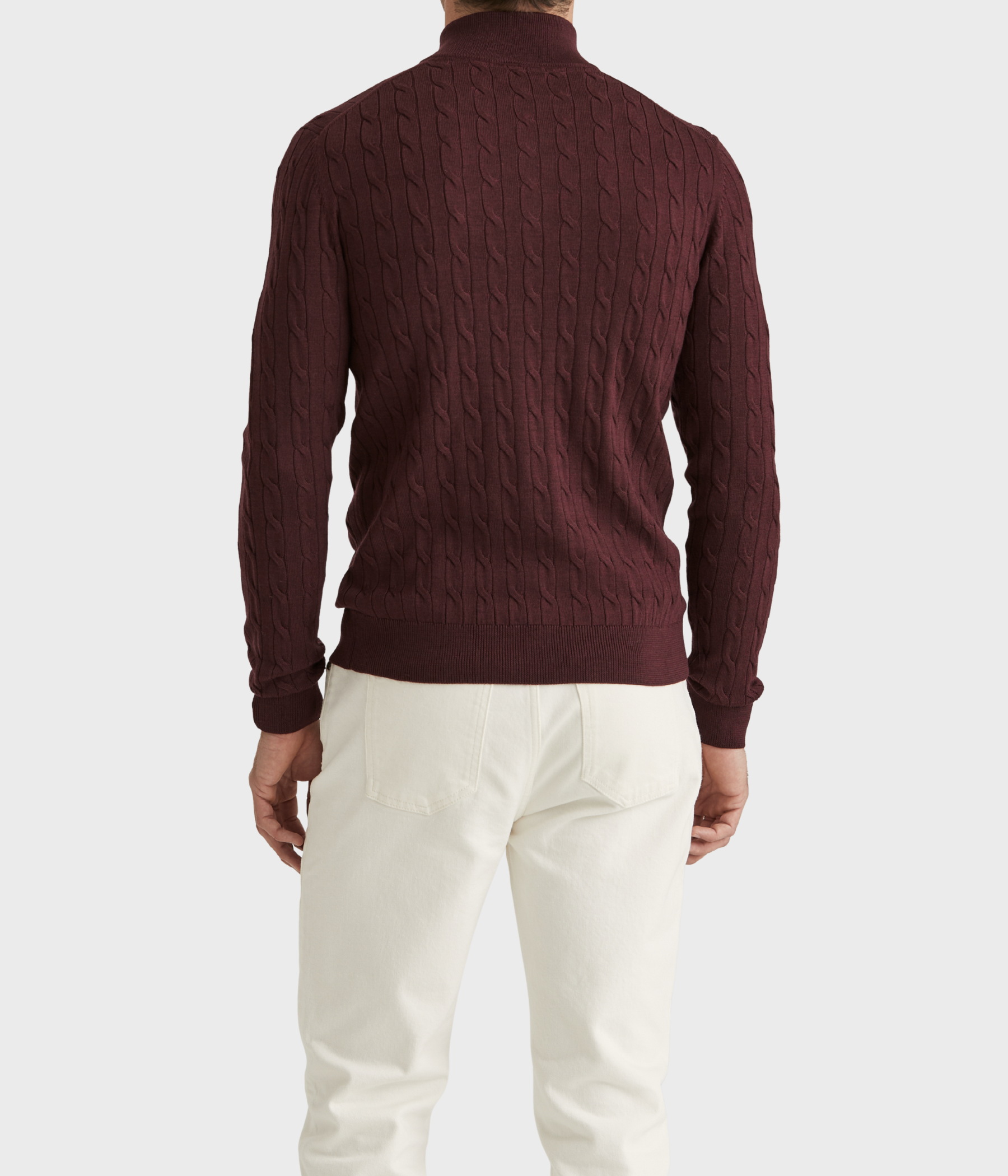 Merino Cable John Zip. (45 Wine Red)