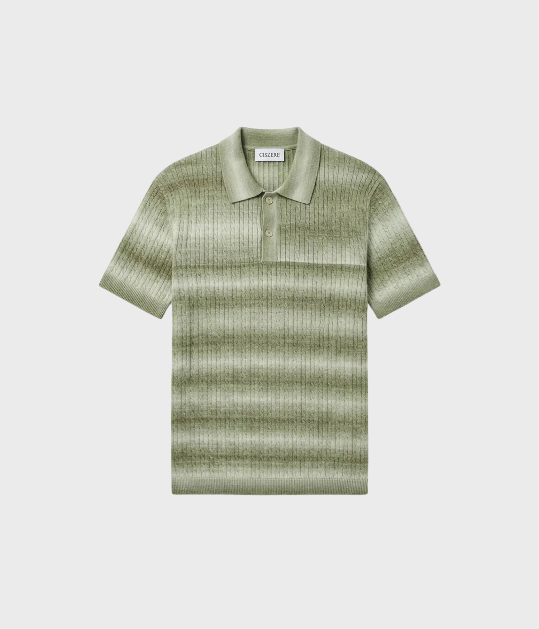 Gabe Knitted Polo (Striped green)
