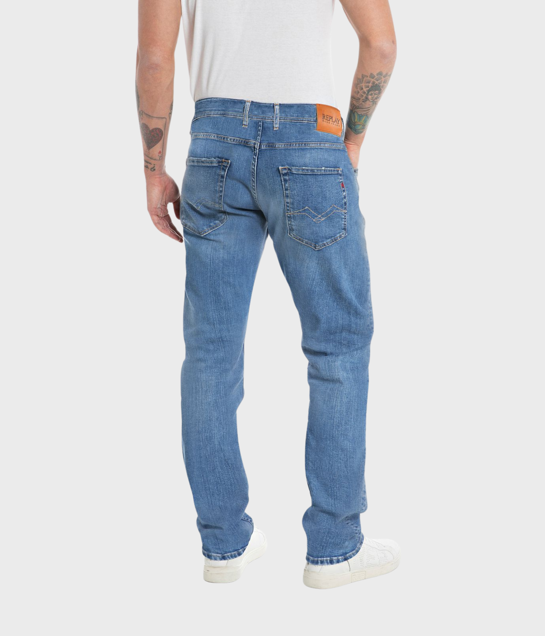 Trousers GROVER 573 ECO PLUS (009 MEDIUM BLUE Medium wash tone)
