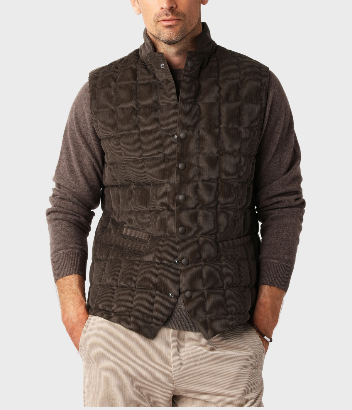 Tech Cord Vest (Chocolate)