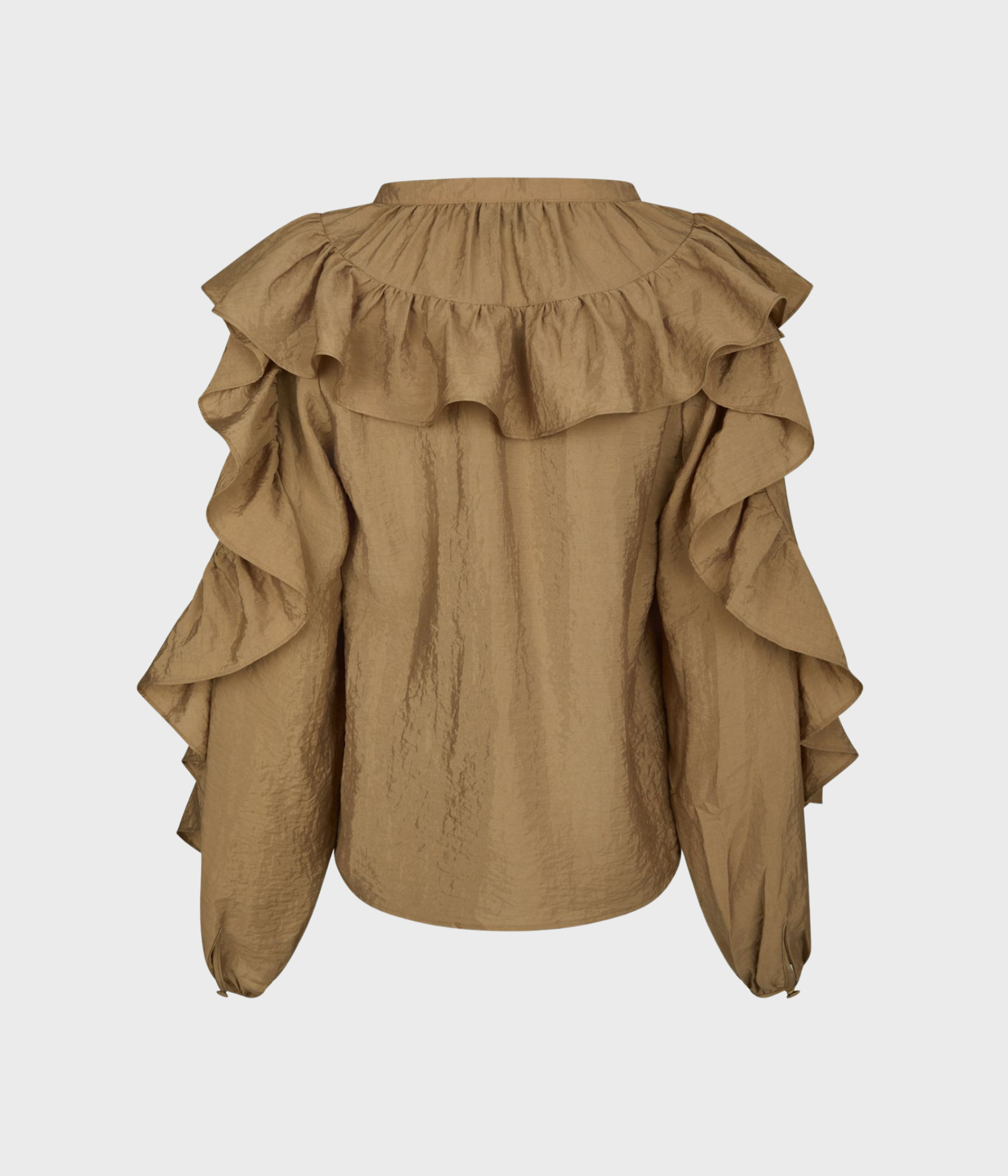 Nula Flounce Crisp Blouse (125 Dark Sand)