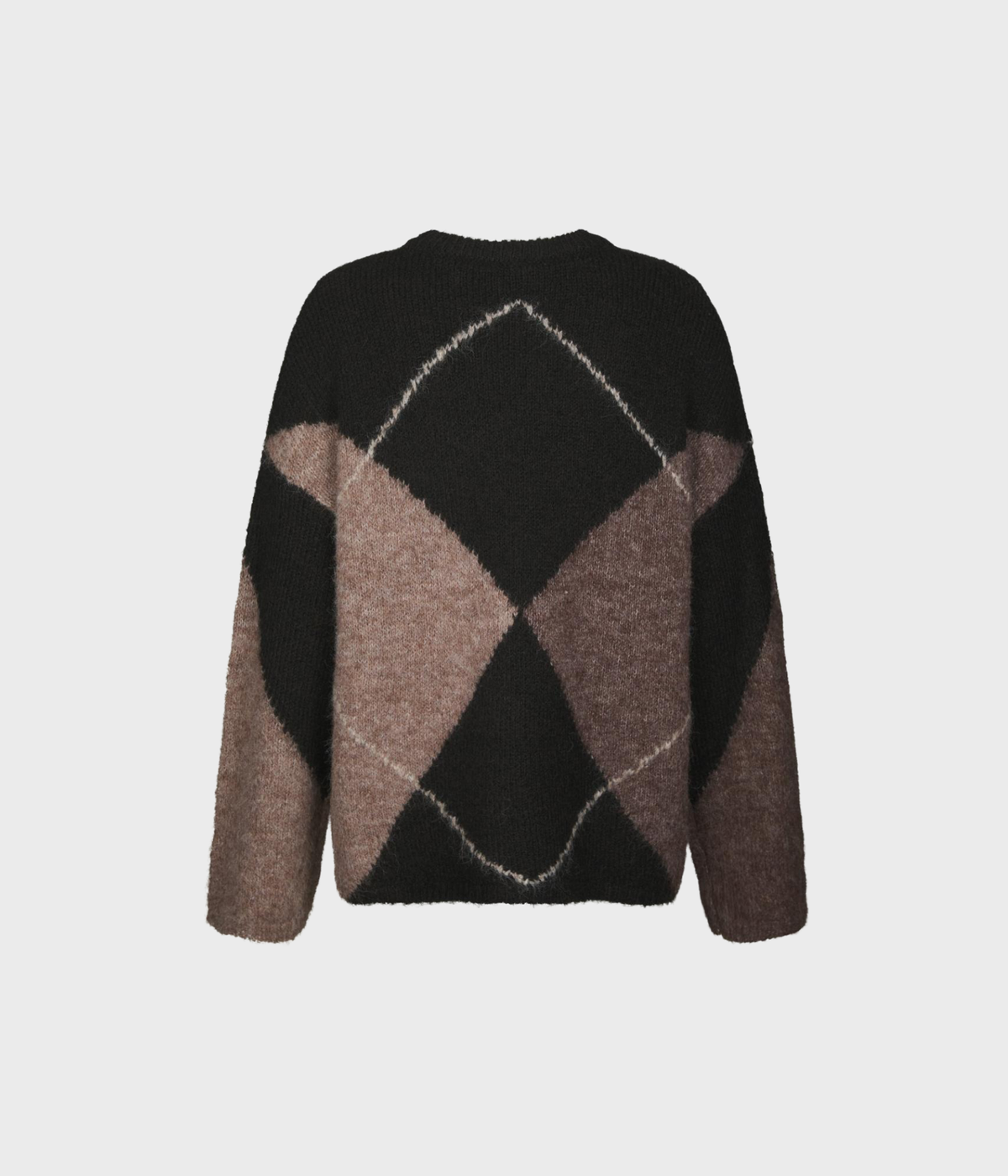 Inga Check Fluff Knit Blouse (676 DARK BROWN)