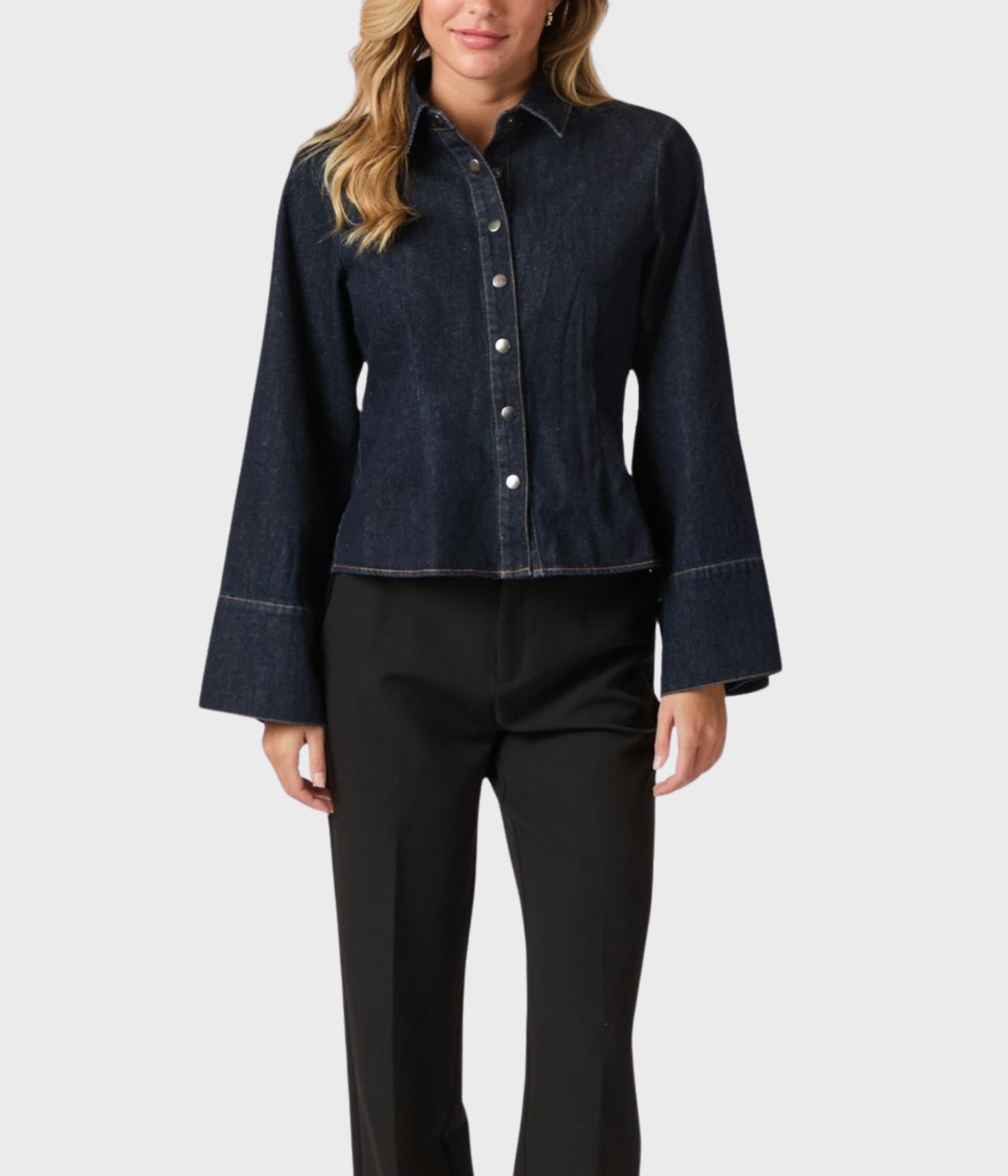 Rosa Denim Shirt (534 DARK BLUE)