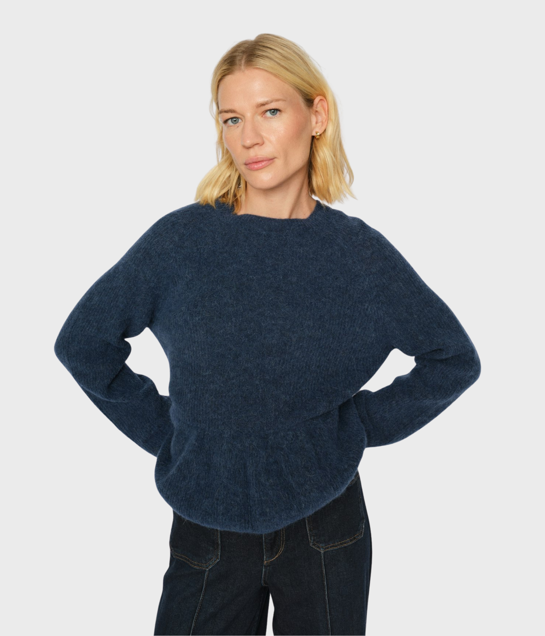 Mmthora O-Neck Frill Knit (244 Ensign Blue)