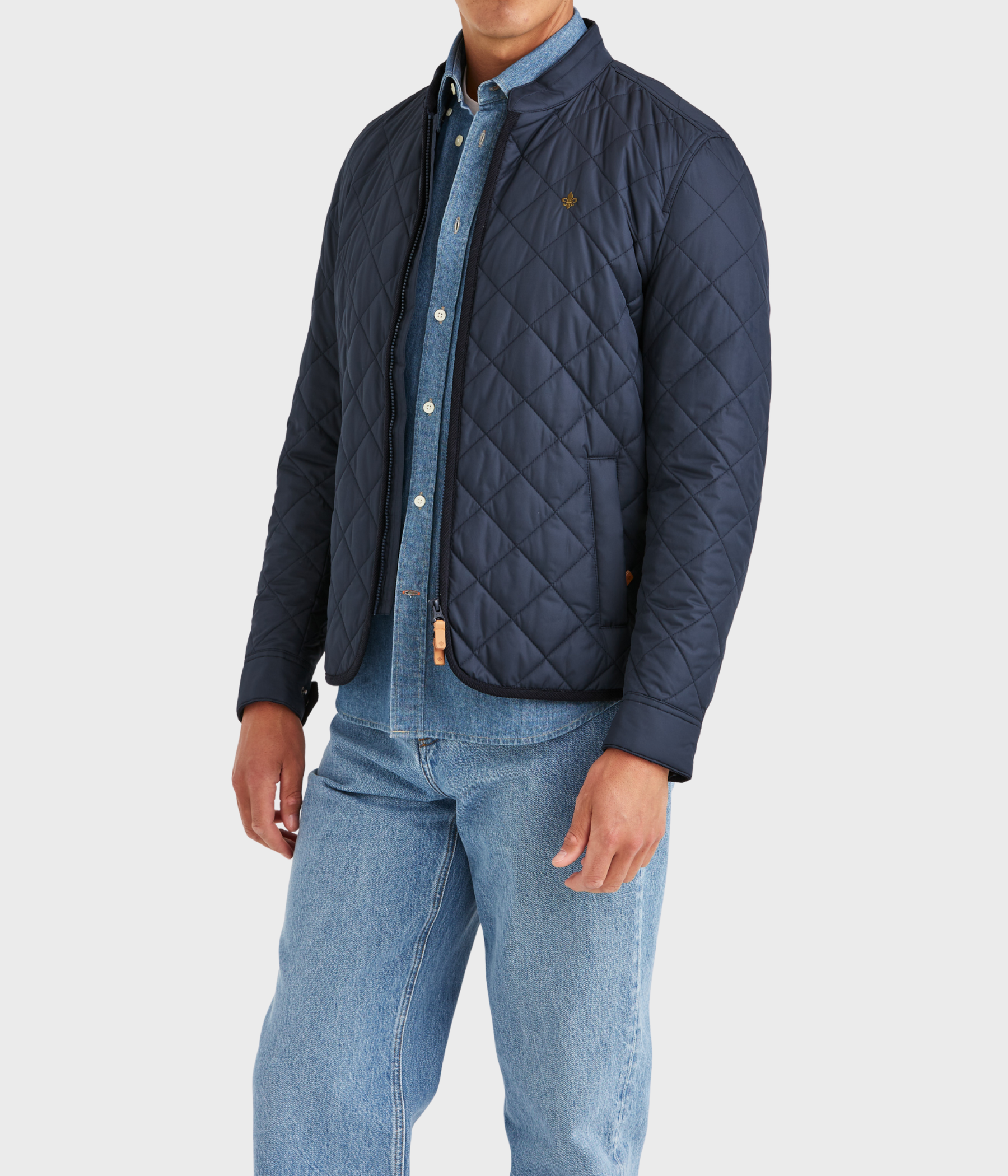 Teddy Quilted Jacket. (59 Old Blue)