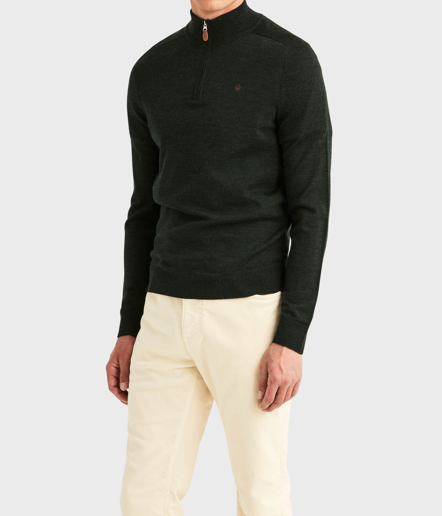 Merino John Zip (77 Olive)