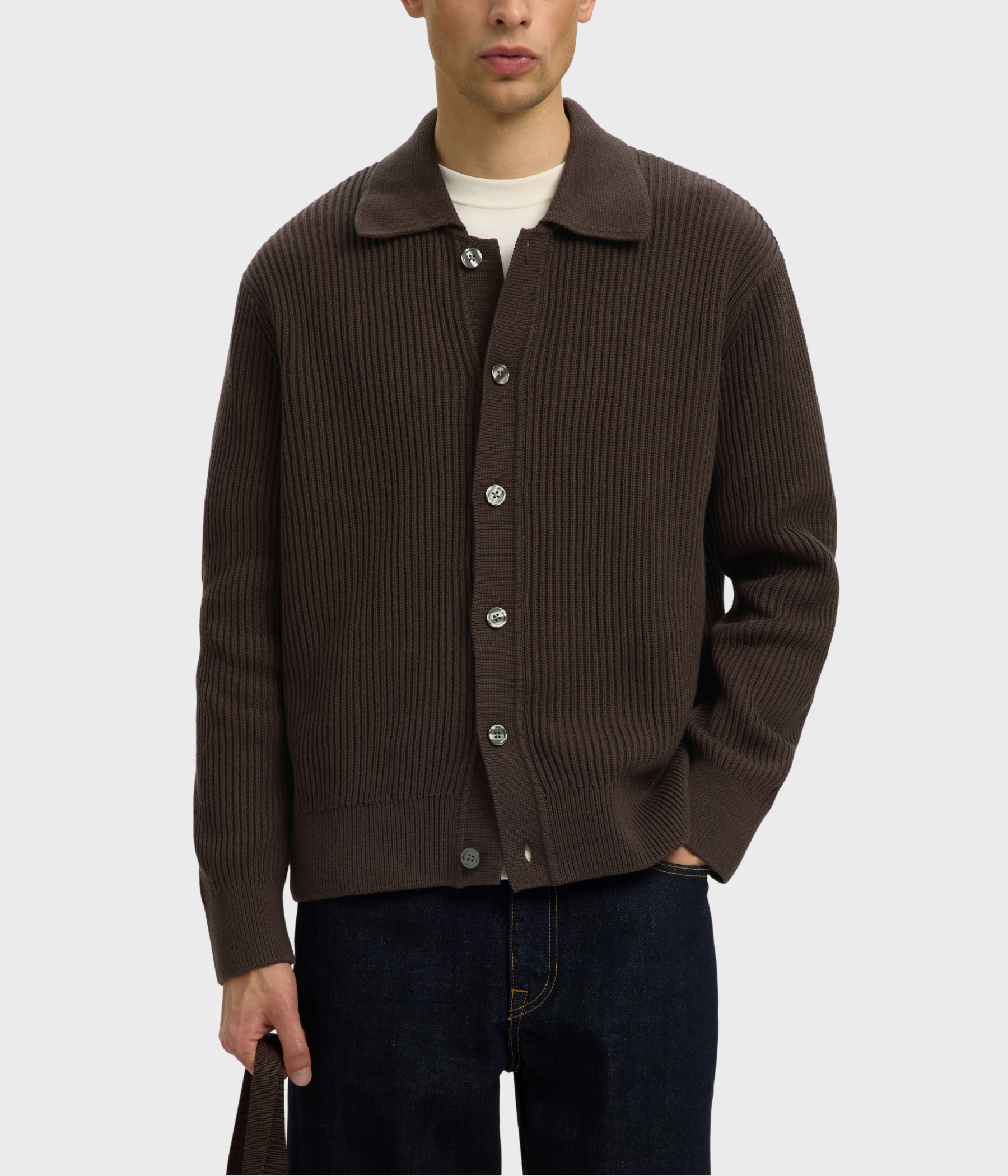 Slmdry Ls Rib Polo Cardigan (Delicioso)