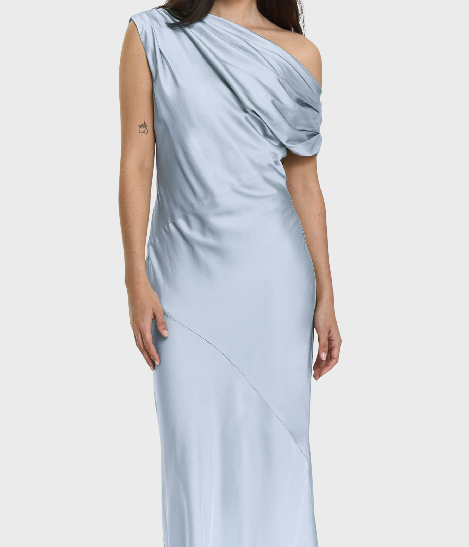 Vanessa Satin Dress (Pale Blue)