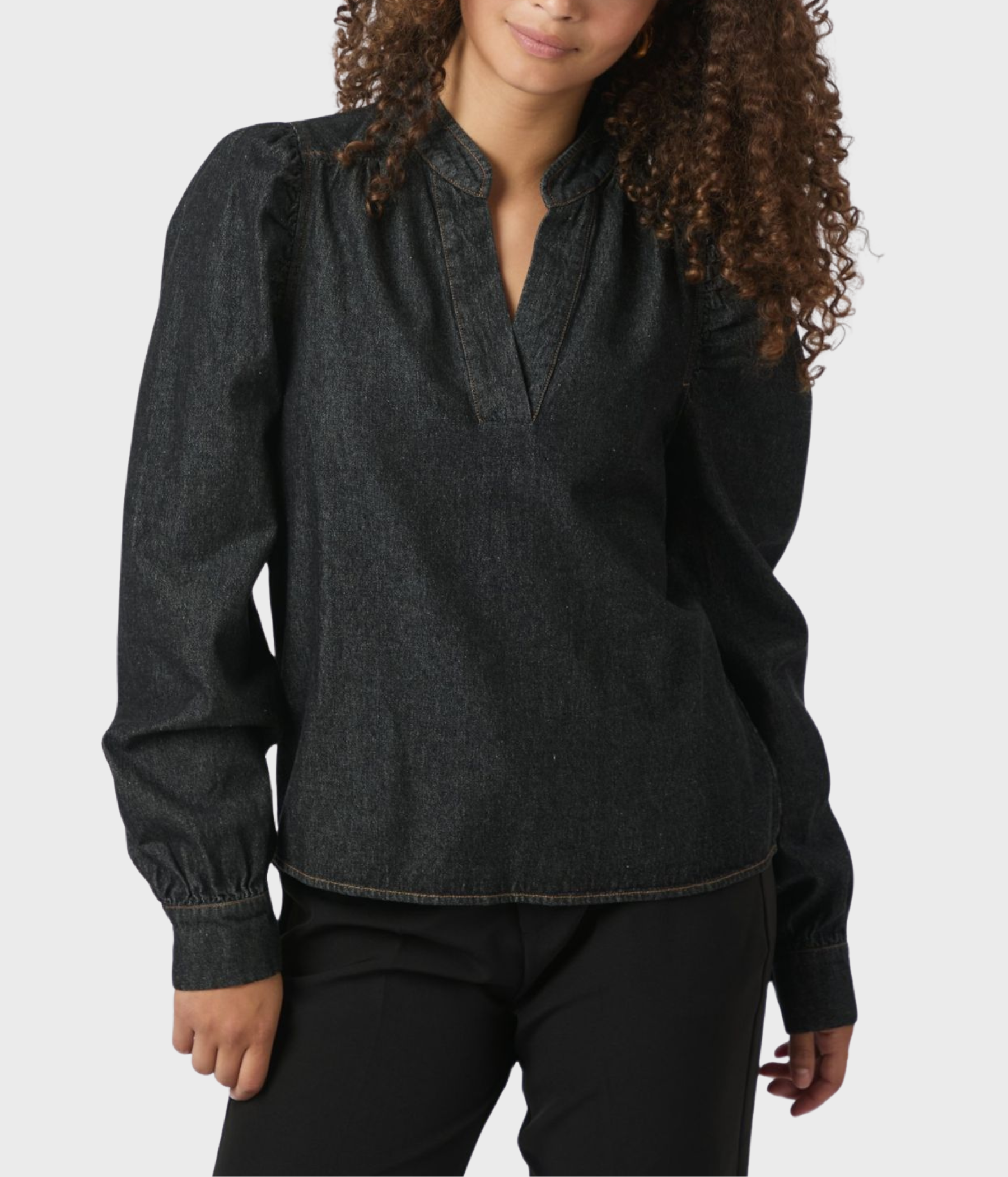 Rosslyn Denim Blouse (534 DARK BLUE)