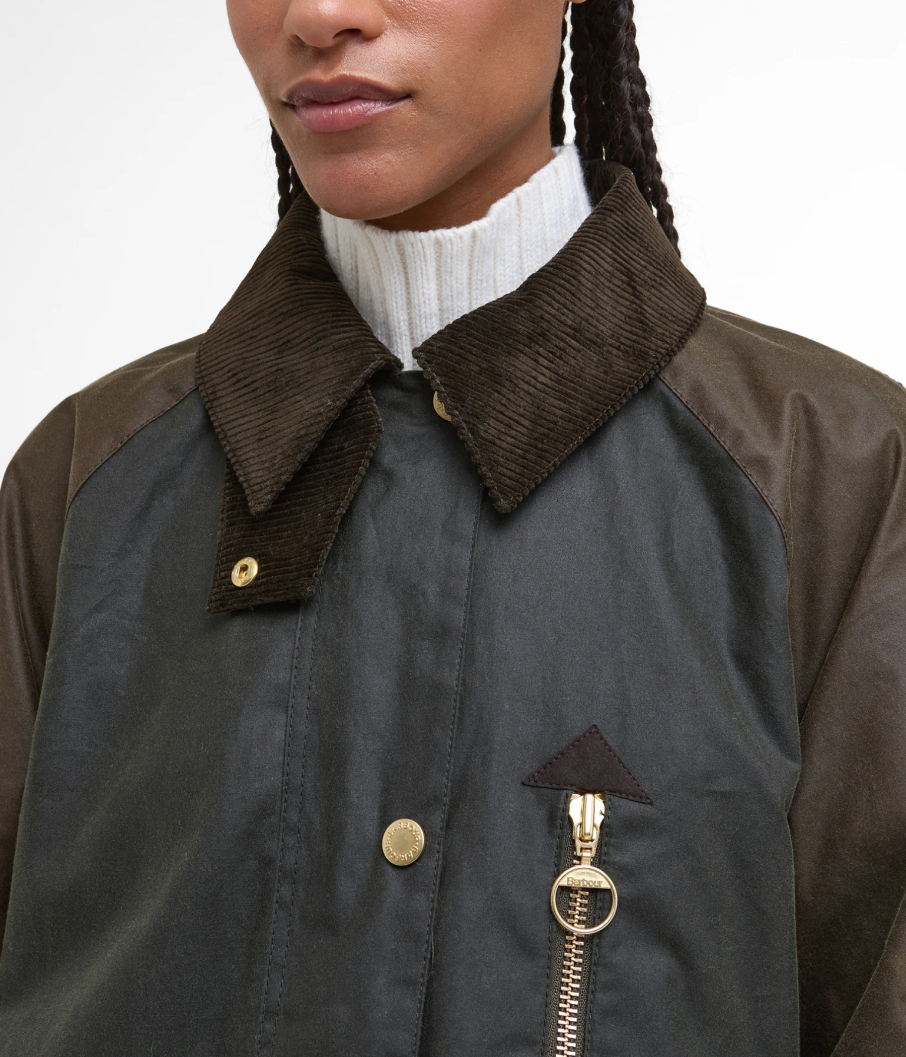 Barbour Evette Wax Jacket (OL52 Fern/Beech/Ancient Tartan)