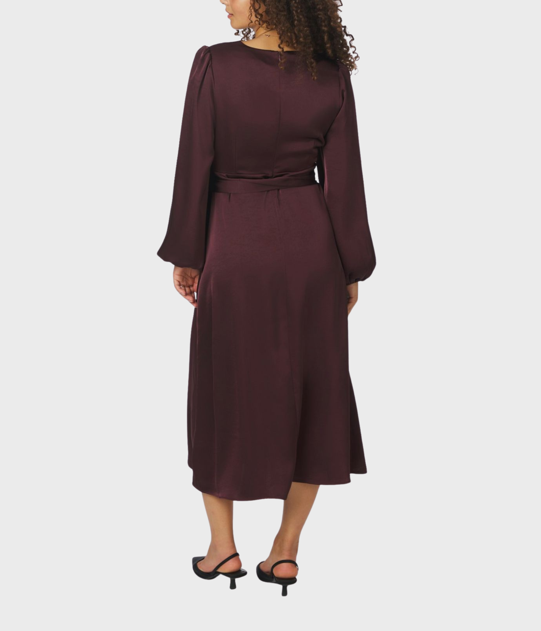 Rimini Heavy Sateen Dress. (174 Burgundy)