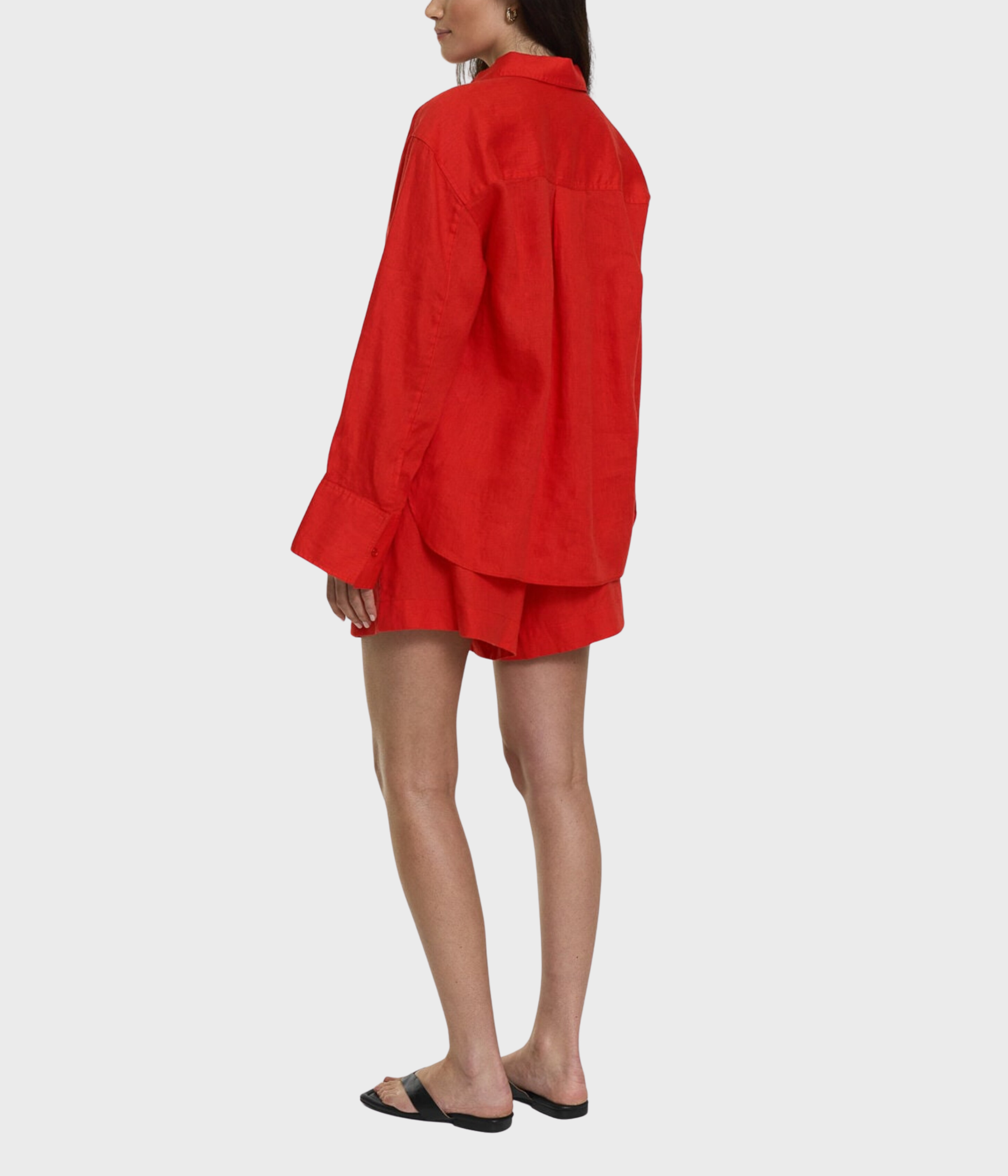 Evianna Linen Shirt (Poppy Red)