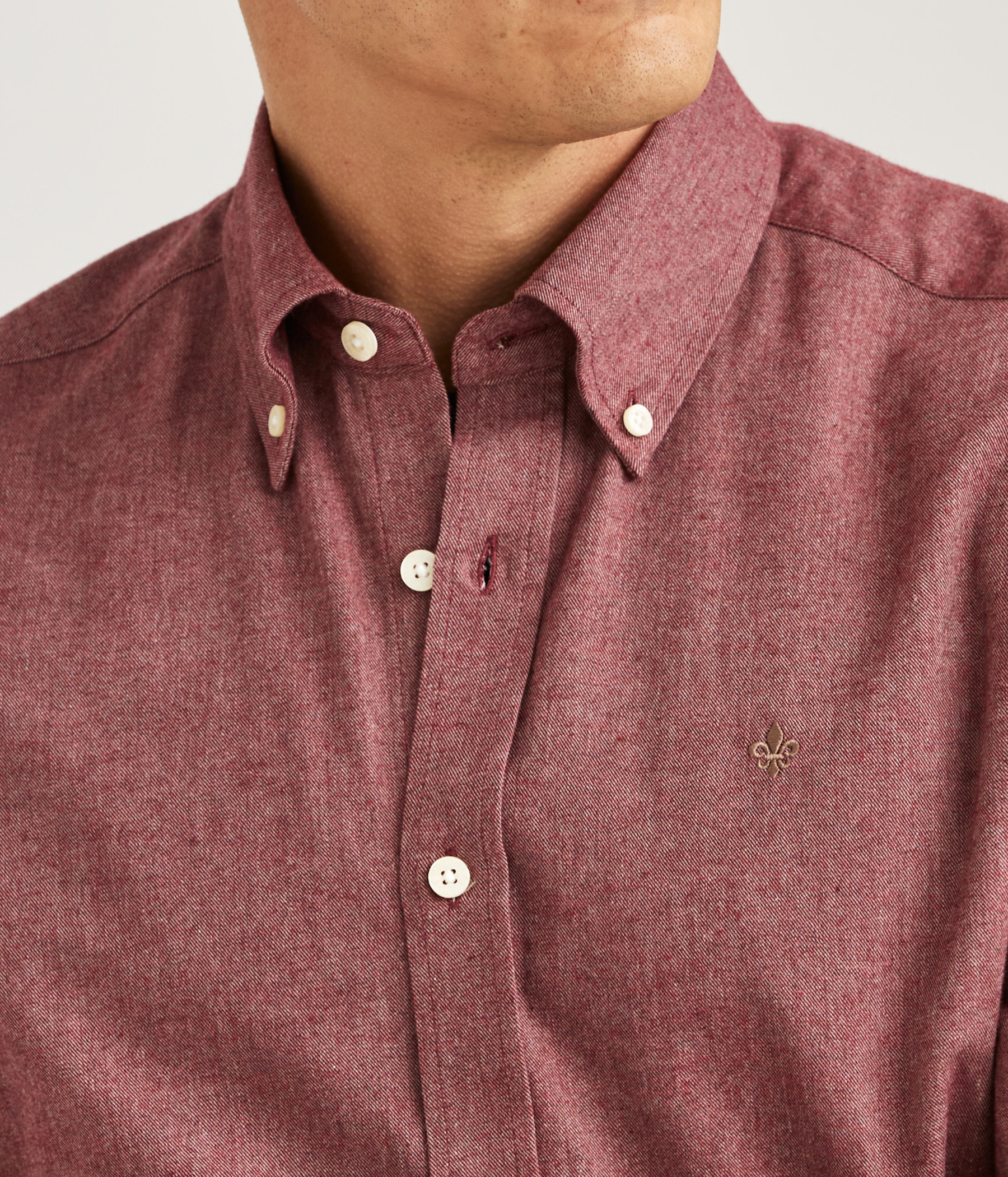 Watts Flannel Shirt-Slim Fit (47 Wine Red)