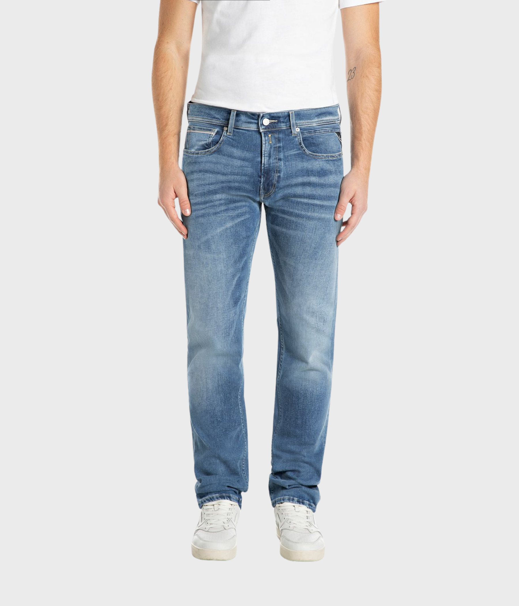 Trousers GROVER HYPERFLEX ORIGINAL (009 MEDIUM BLUE dark enzymatic stone wash)