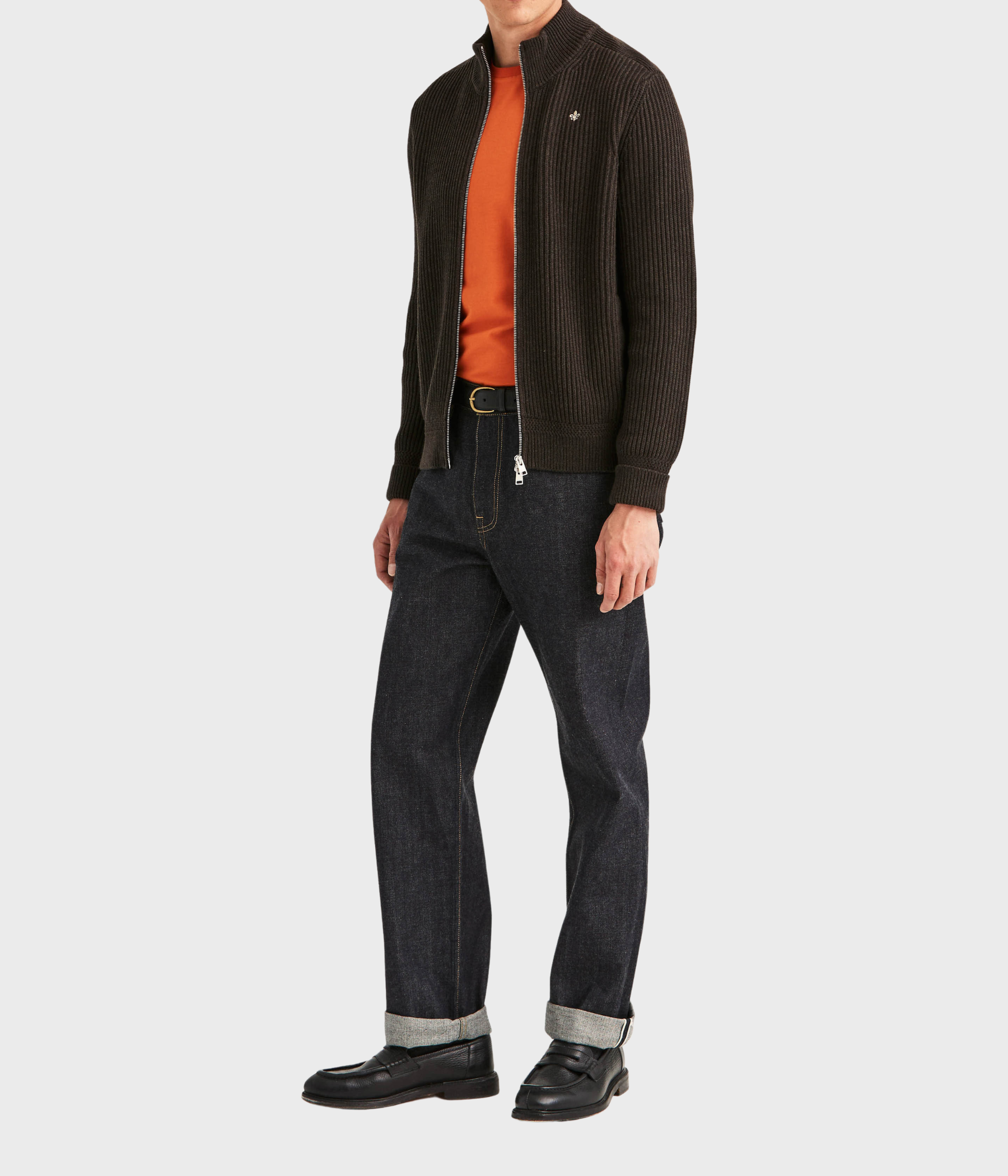 Duncan Zip Cardigan (88 Brown)