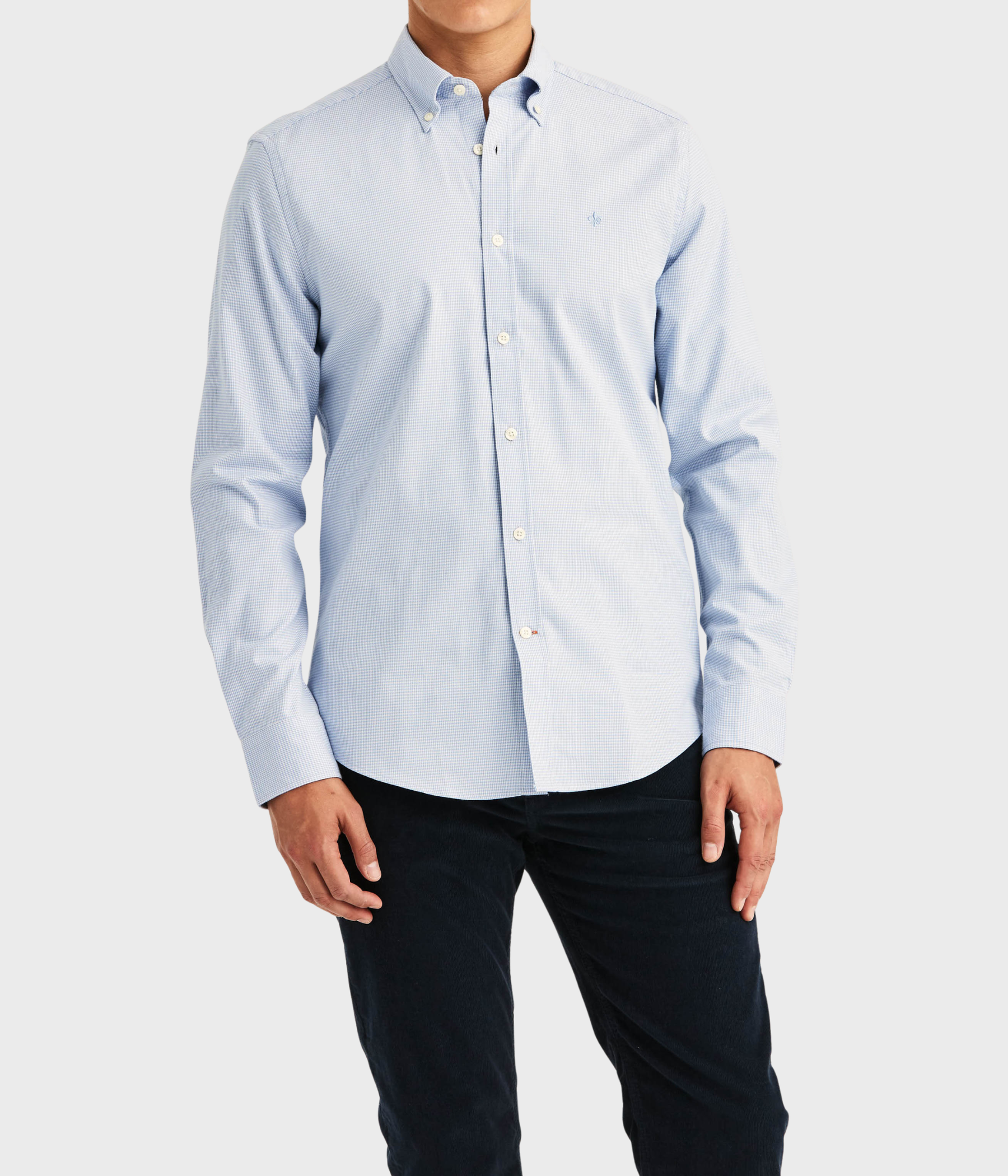 Watts Stretch Flannel Shirt-Slim Fit (56 BLUE)