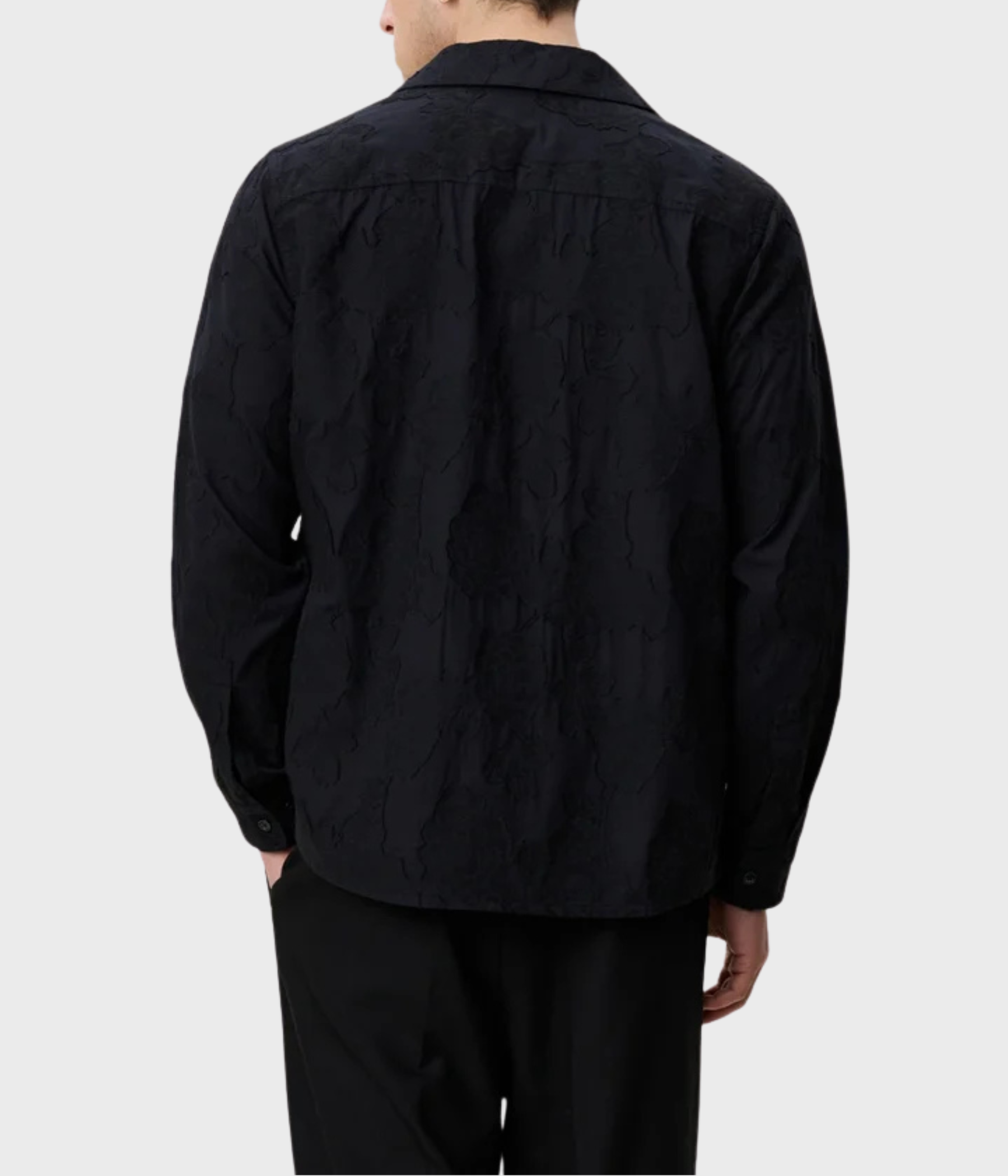 Flower Jacquard Shirt (100 Black)