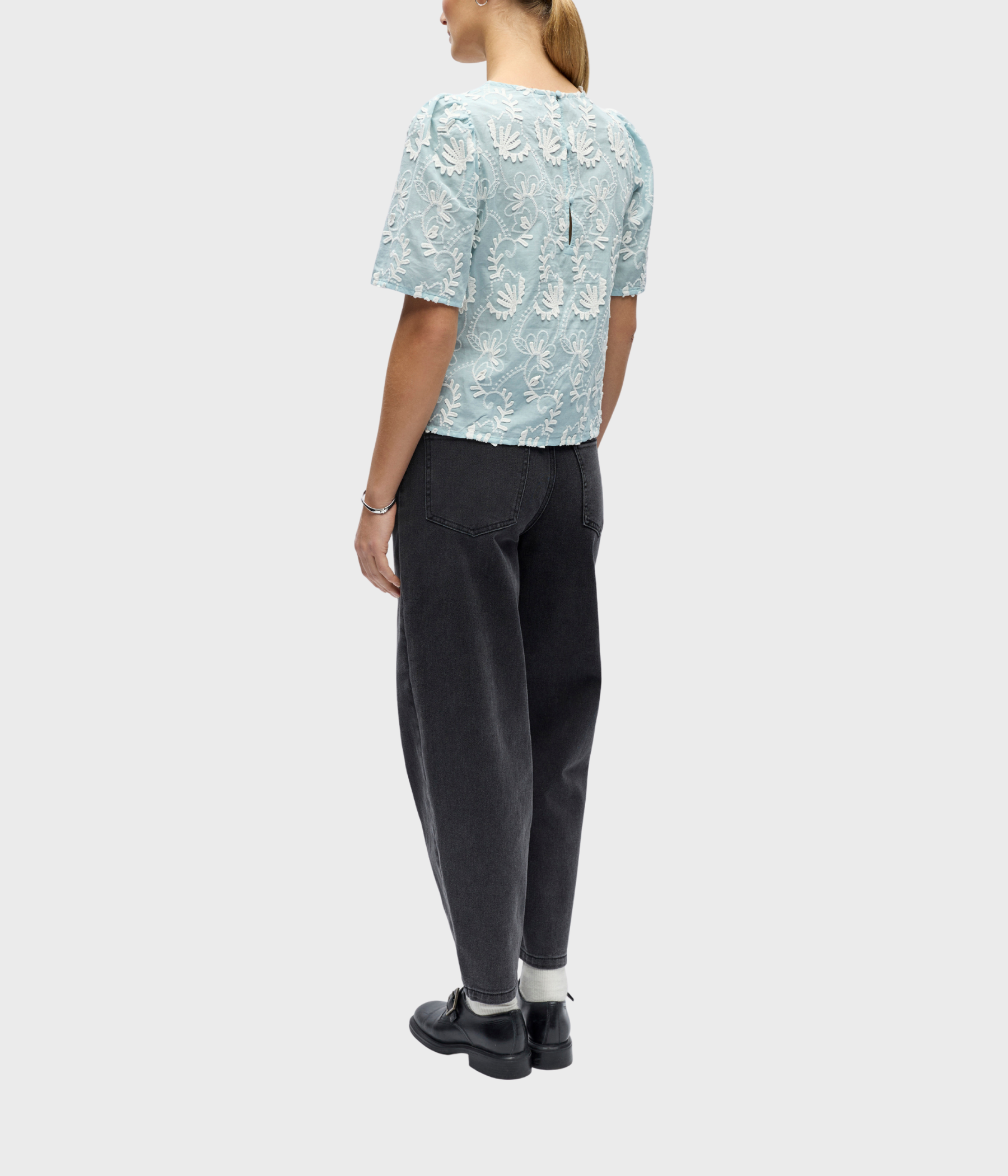 OBJMYA 2/4 RE TOP NOOS (Winter Sky AOP:Cloud dancer)