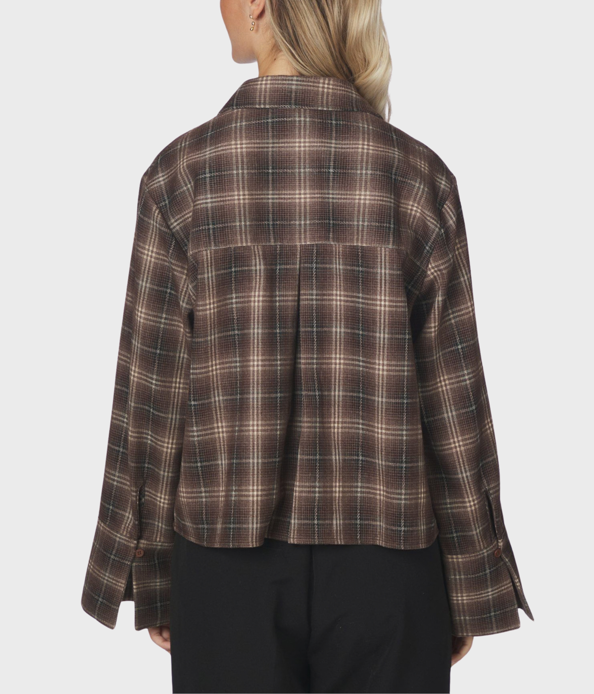 Jaylin Flannel Check Shirt (811 Dark Taupe)