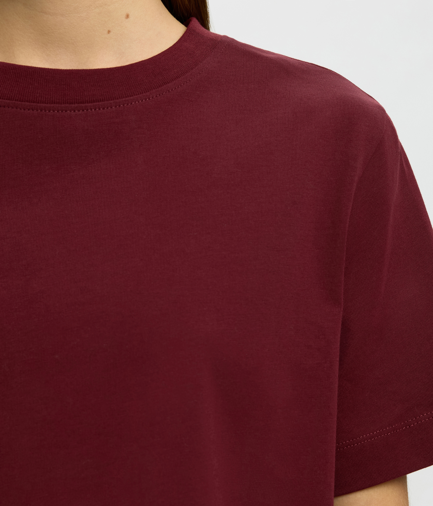Slfessential Ss Boxy Tee Noos. (Tawny Port)