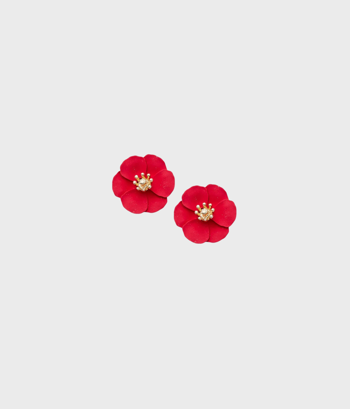Flower Petite Earrings (Red)
