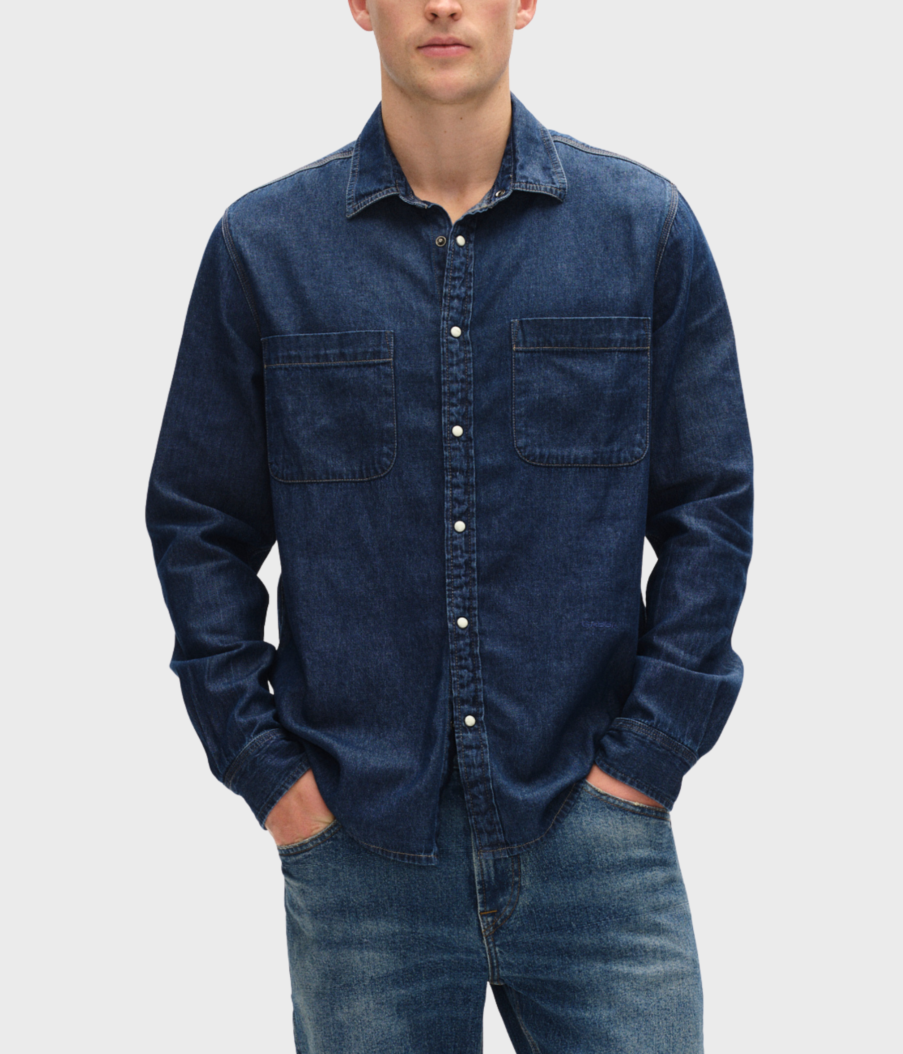 Sven Reg Denim LS (5003 Dark Blue Denim)