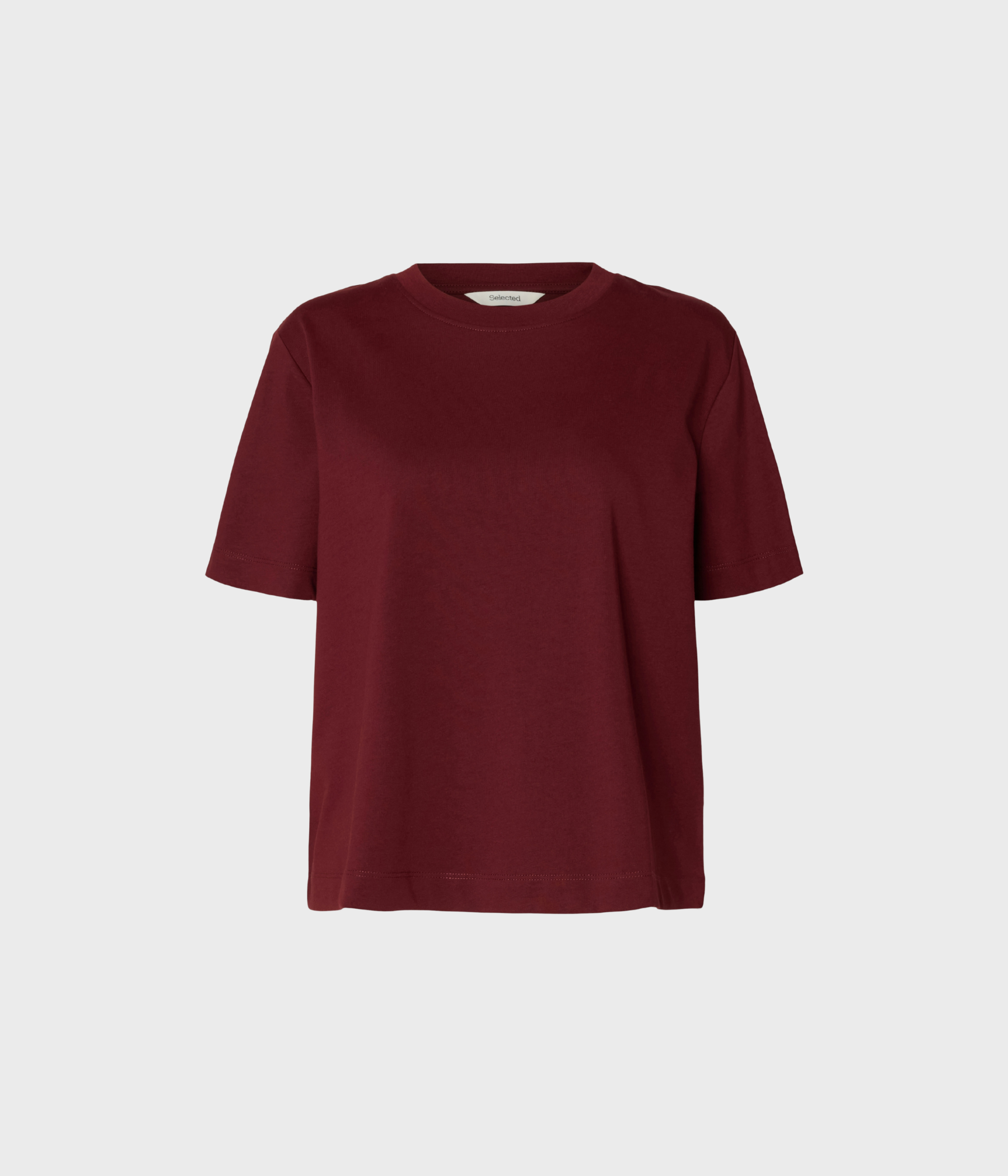 Slfessential Ss Boxy Tee Noos. (Tawny Port)