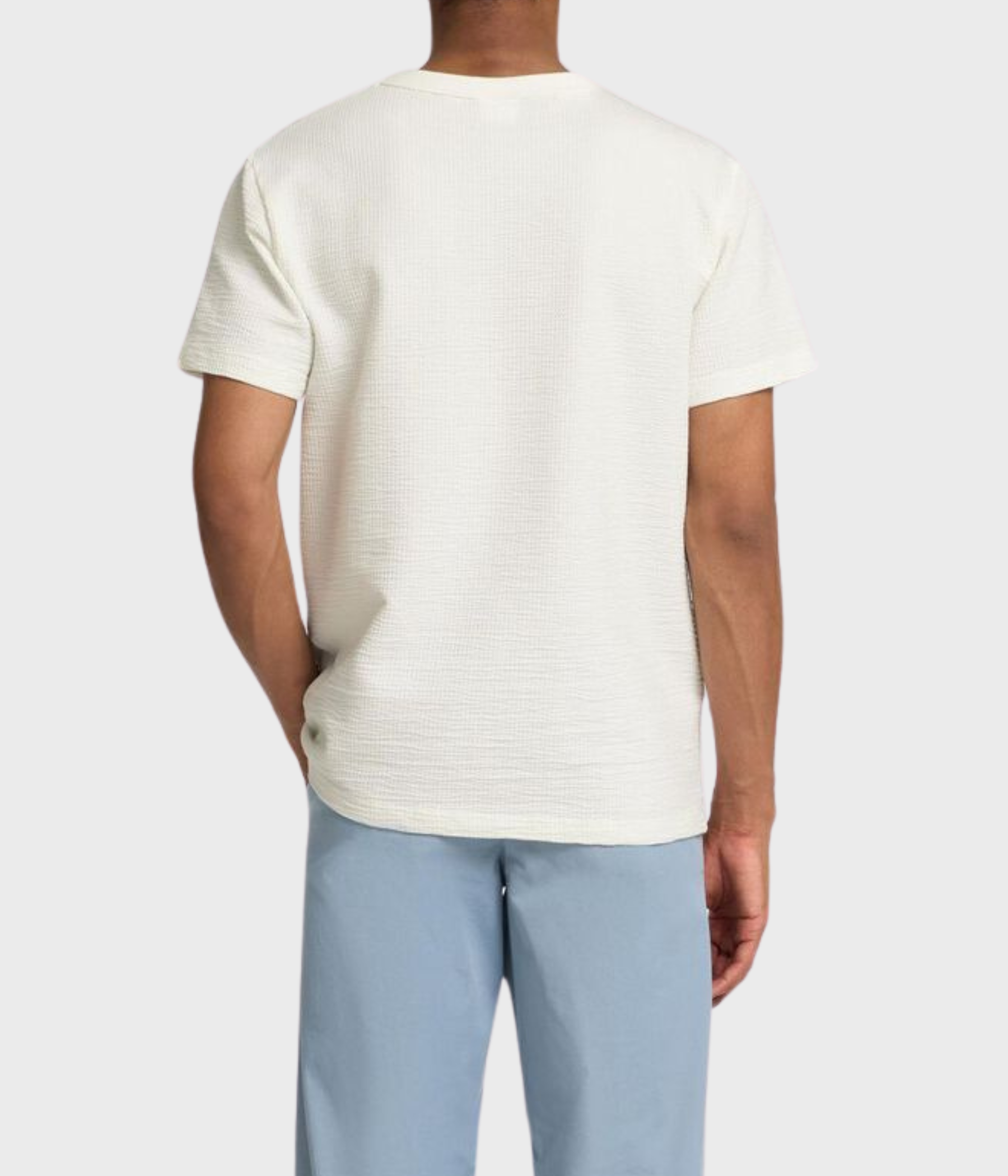 SLHSANDER SEERSUCKER SS O-NECK TEE (EGRET)