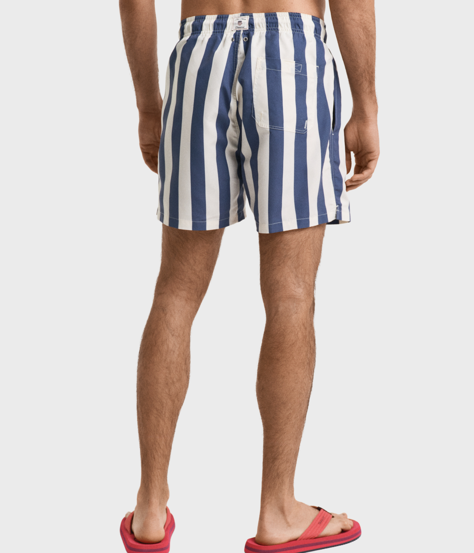 BLOCK STRIPE SWIM SHORTS (401 DUSTY NAVY)