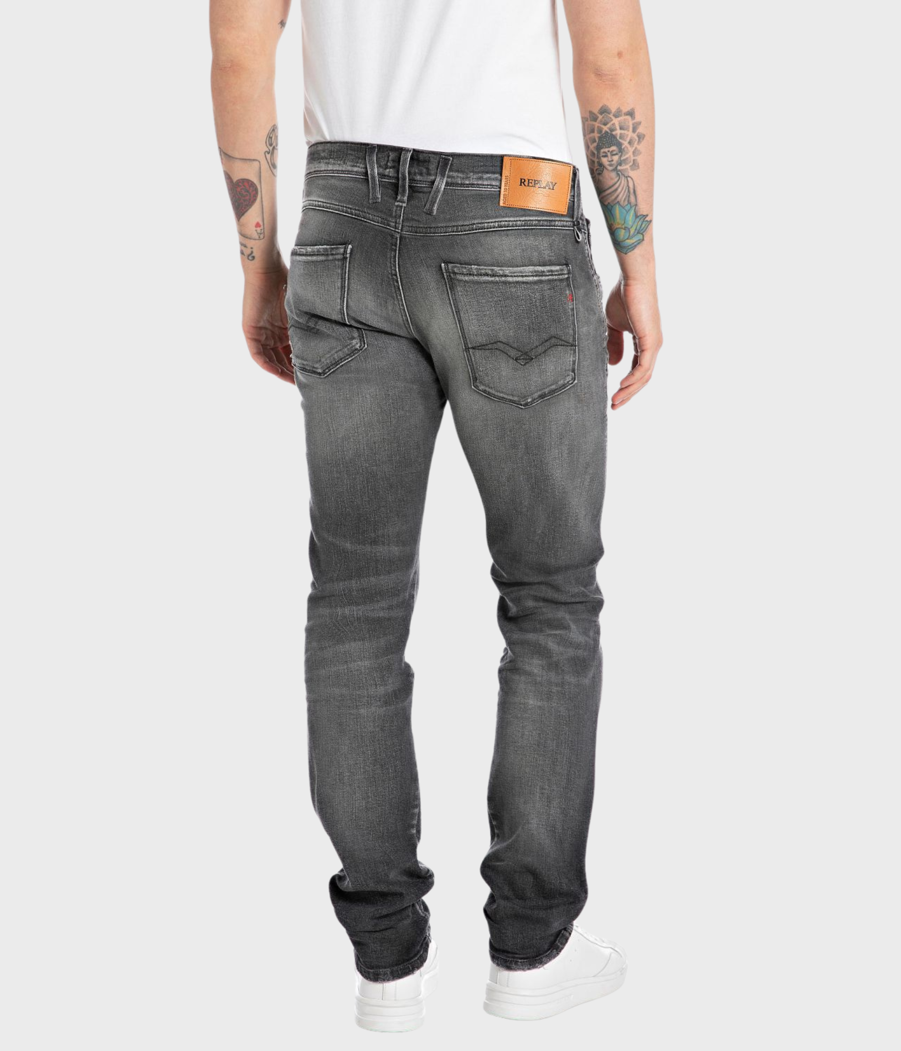 Trousers ANBASS AGED. (096 MEDIUM GREY Dark wash tone)