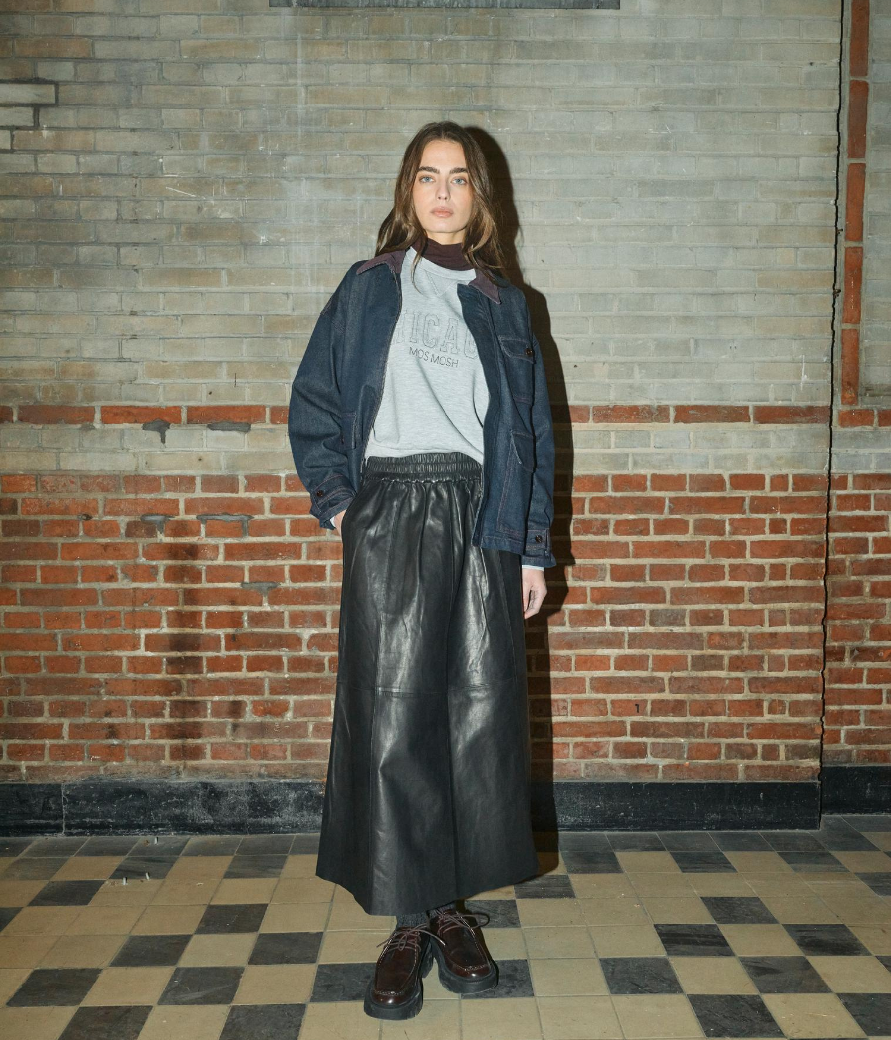 Mmdeena Leather Skirt (801 Black)