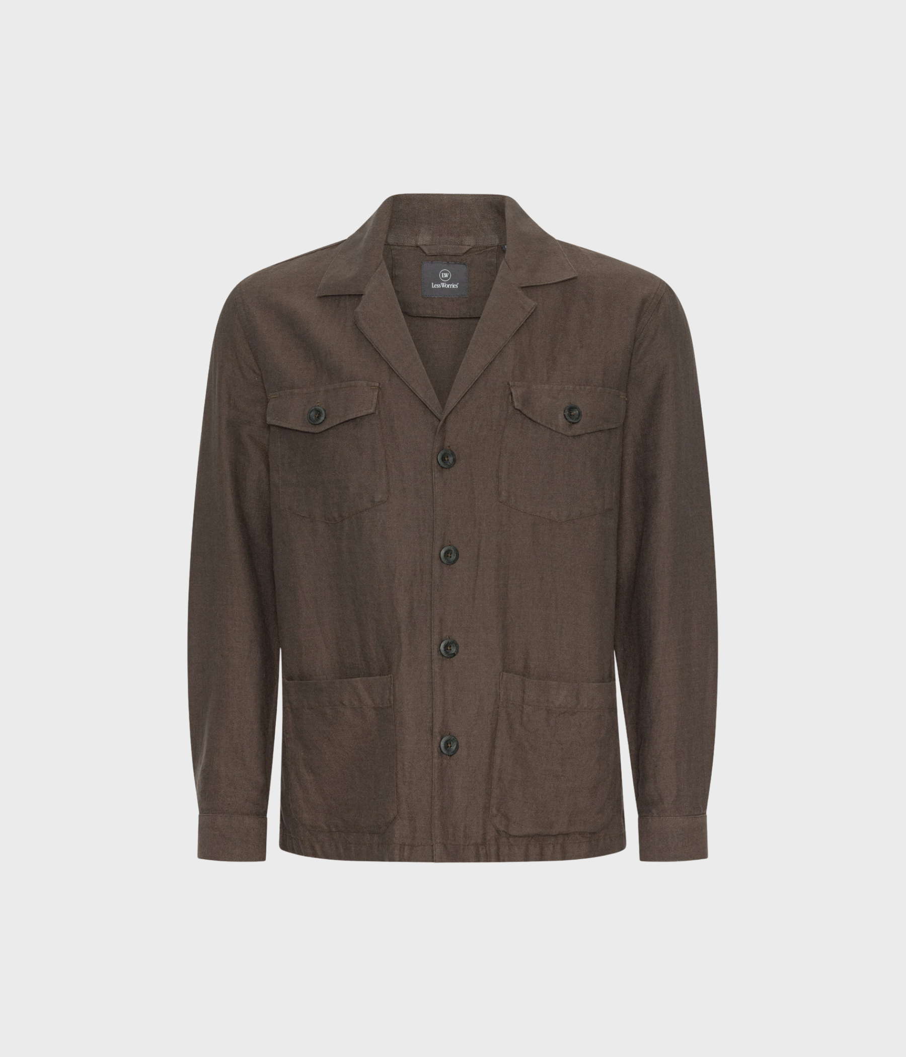 Linen Mix Overshirt (Chocolate)