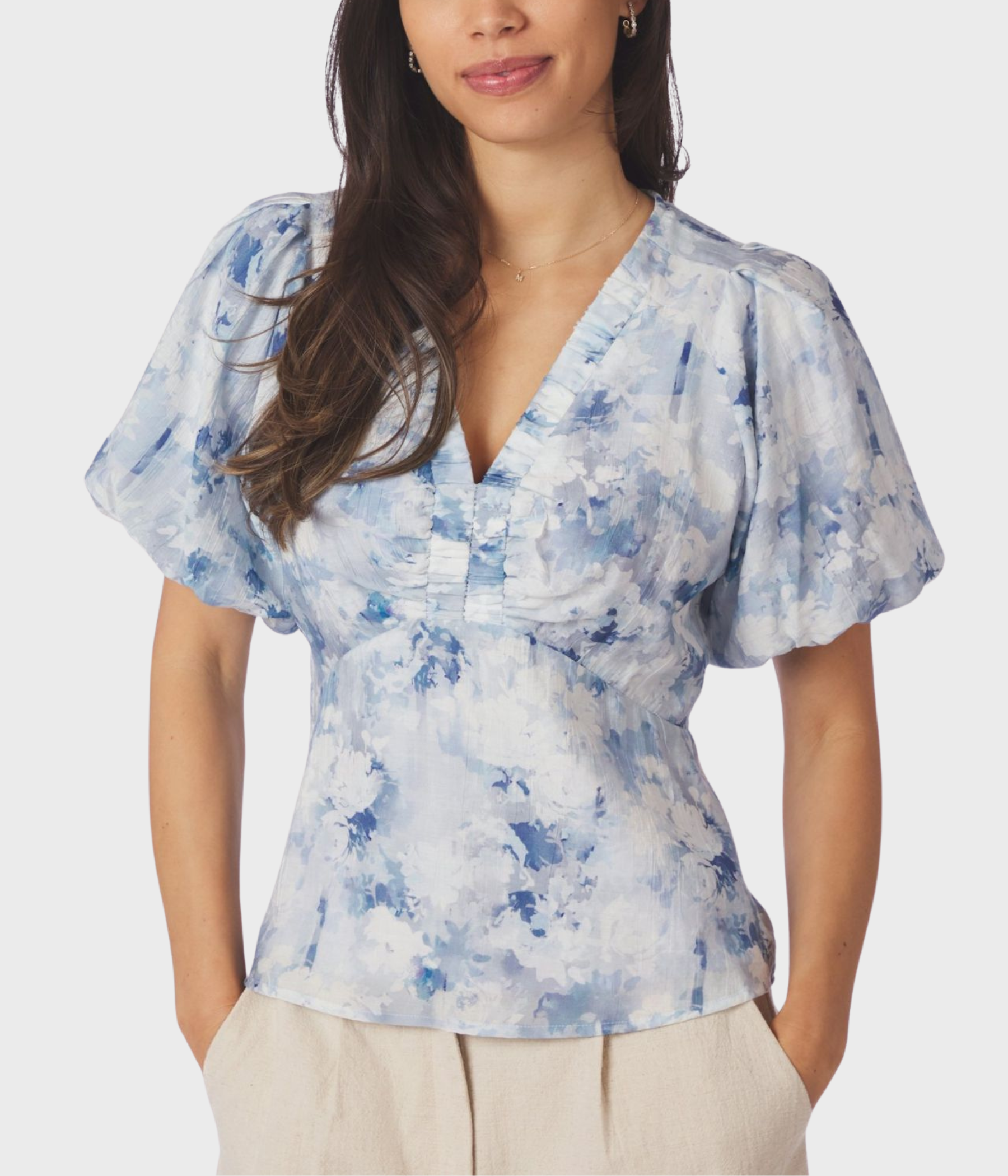 Irina Floral Fusion Blouse (140 Blue)