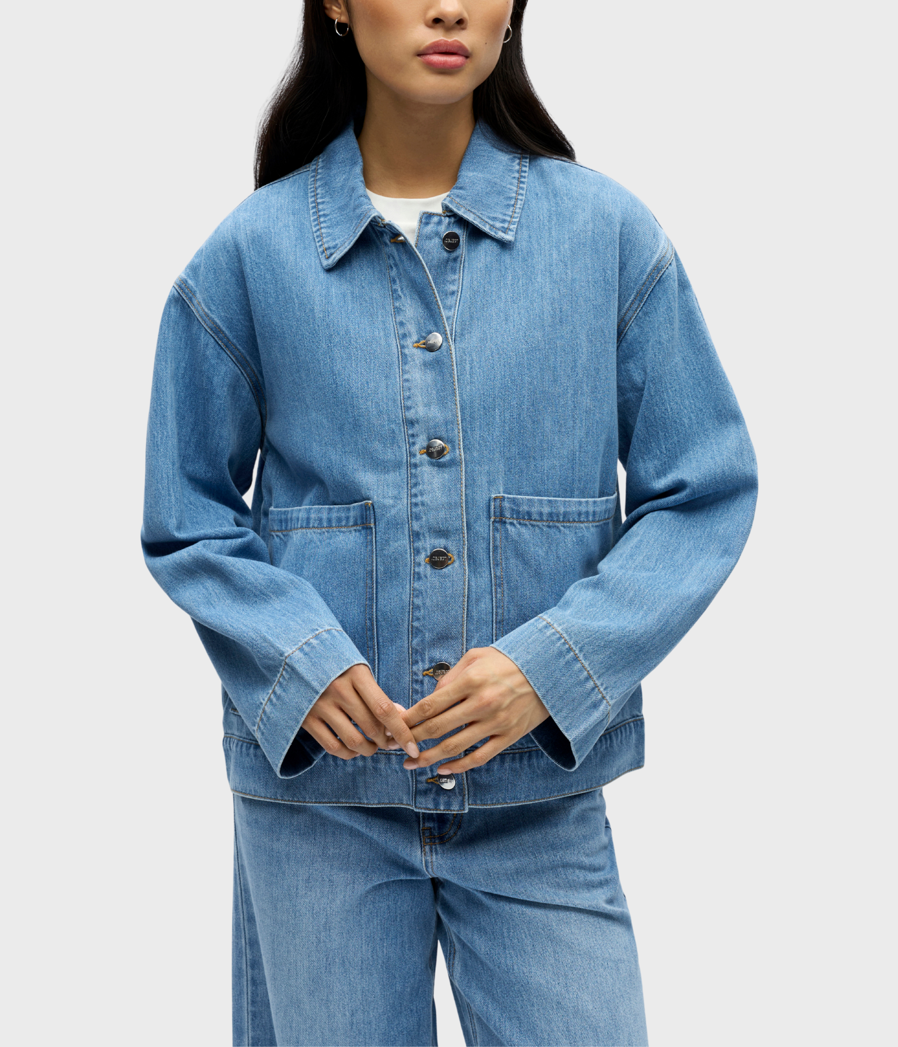 OBJROSIE RE L/S OVERSHIRT NOOS (Light Blue Denim)