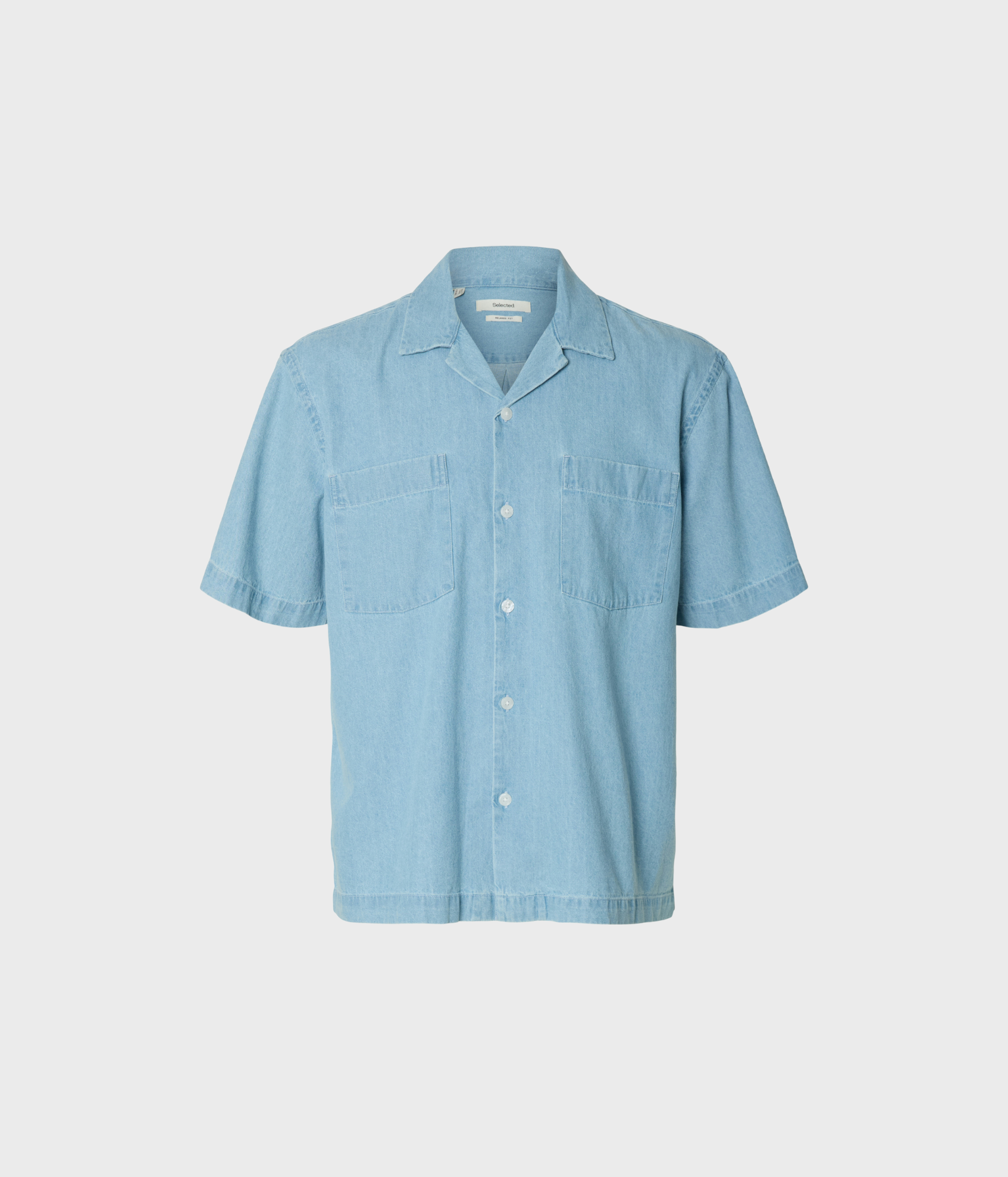 Slhrlxcarlo Denim Ss Shirt Resort (Light Blue Denim)