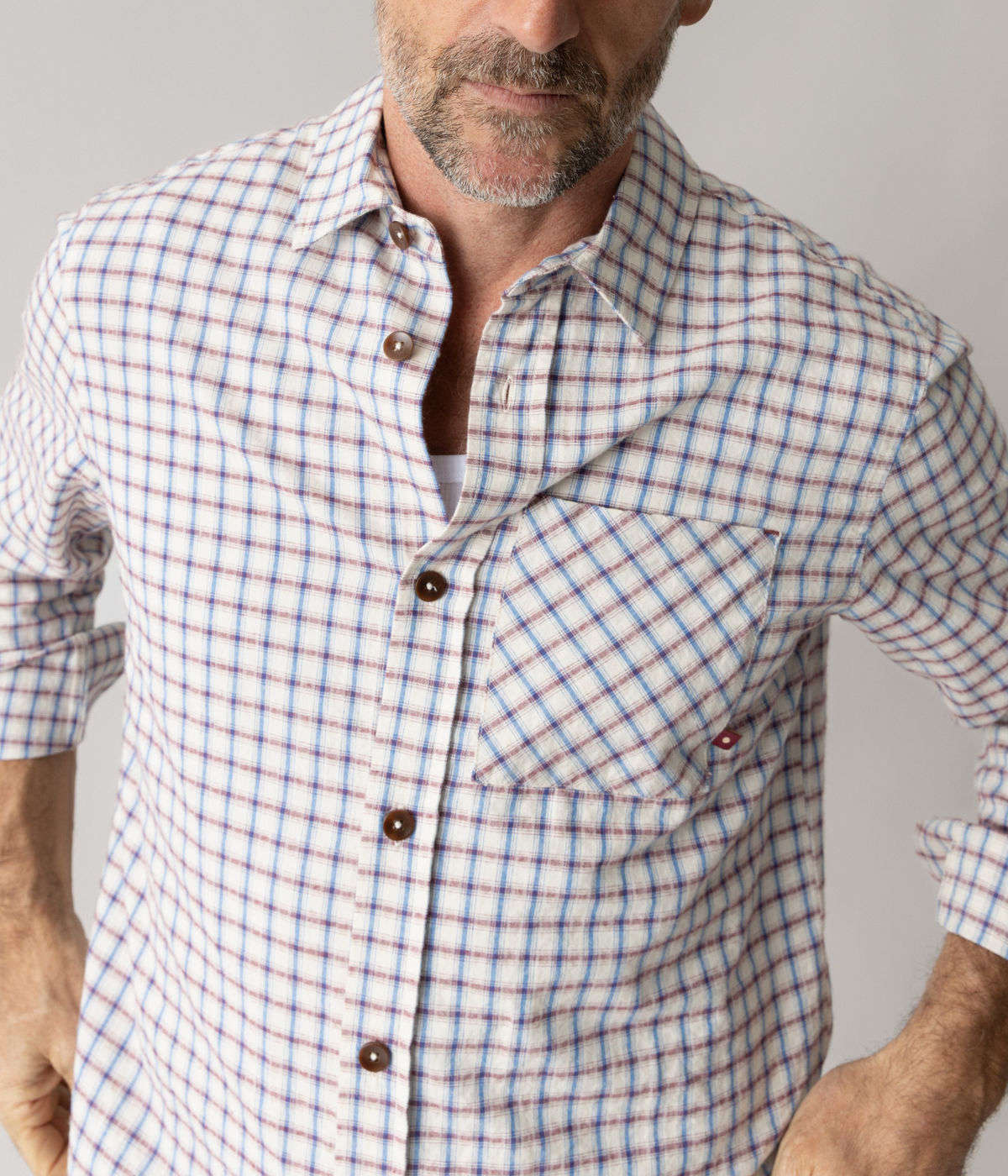 Mmgdavid Spring Check Shirt (180 Ecru)