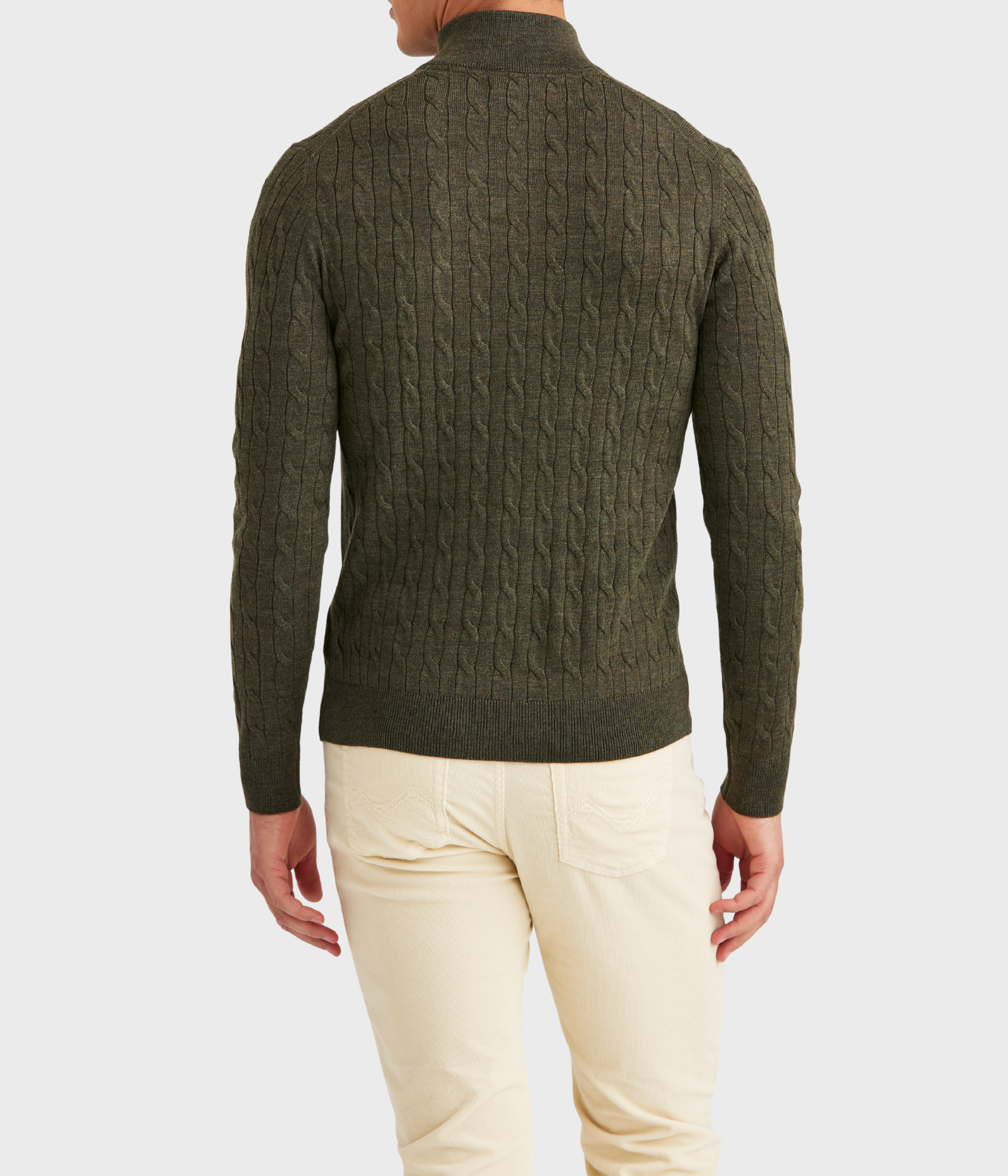 Merino Cable John Zip. (76 Olive)