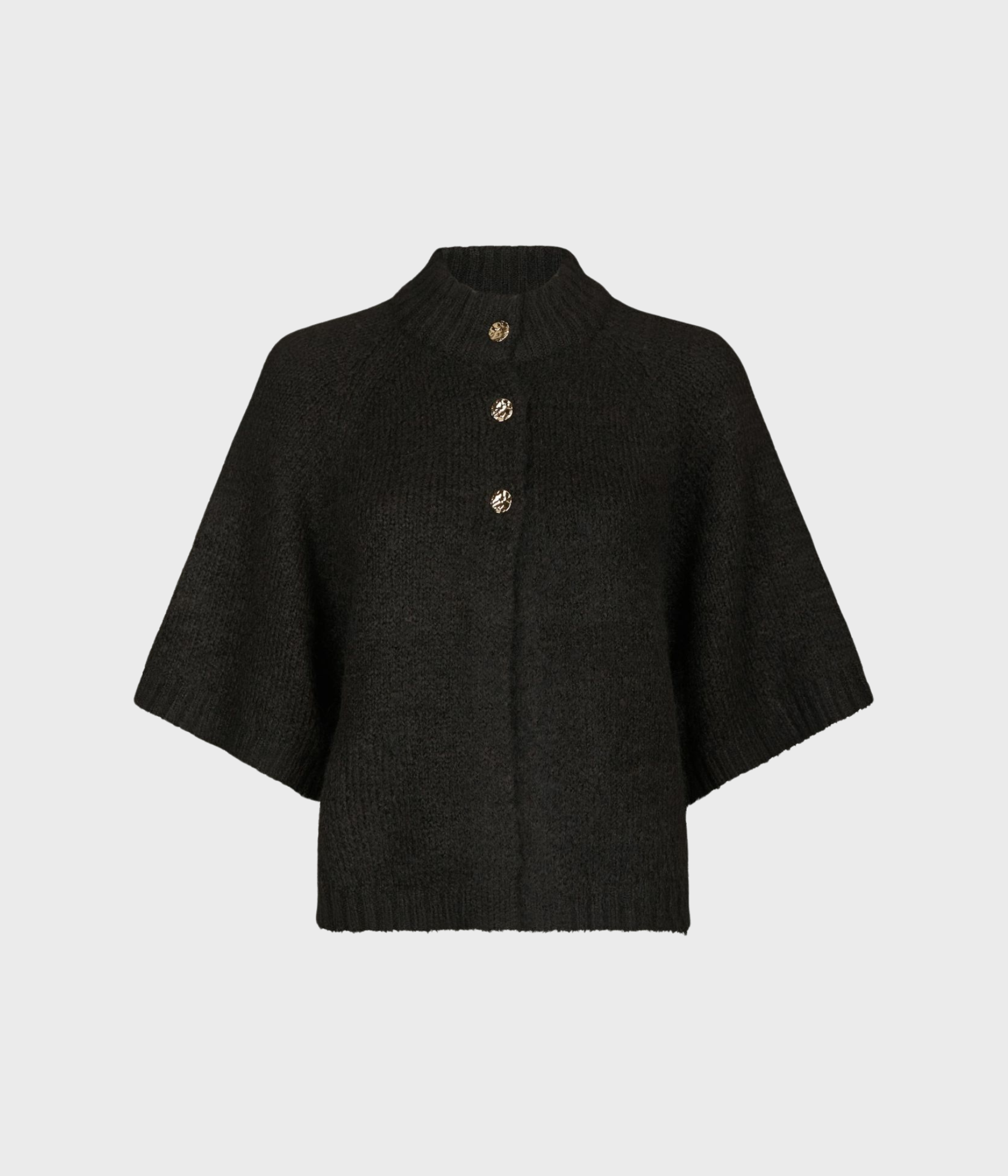 Benuta Fluffy Knit Cardigan. (676 DARK BROWN)