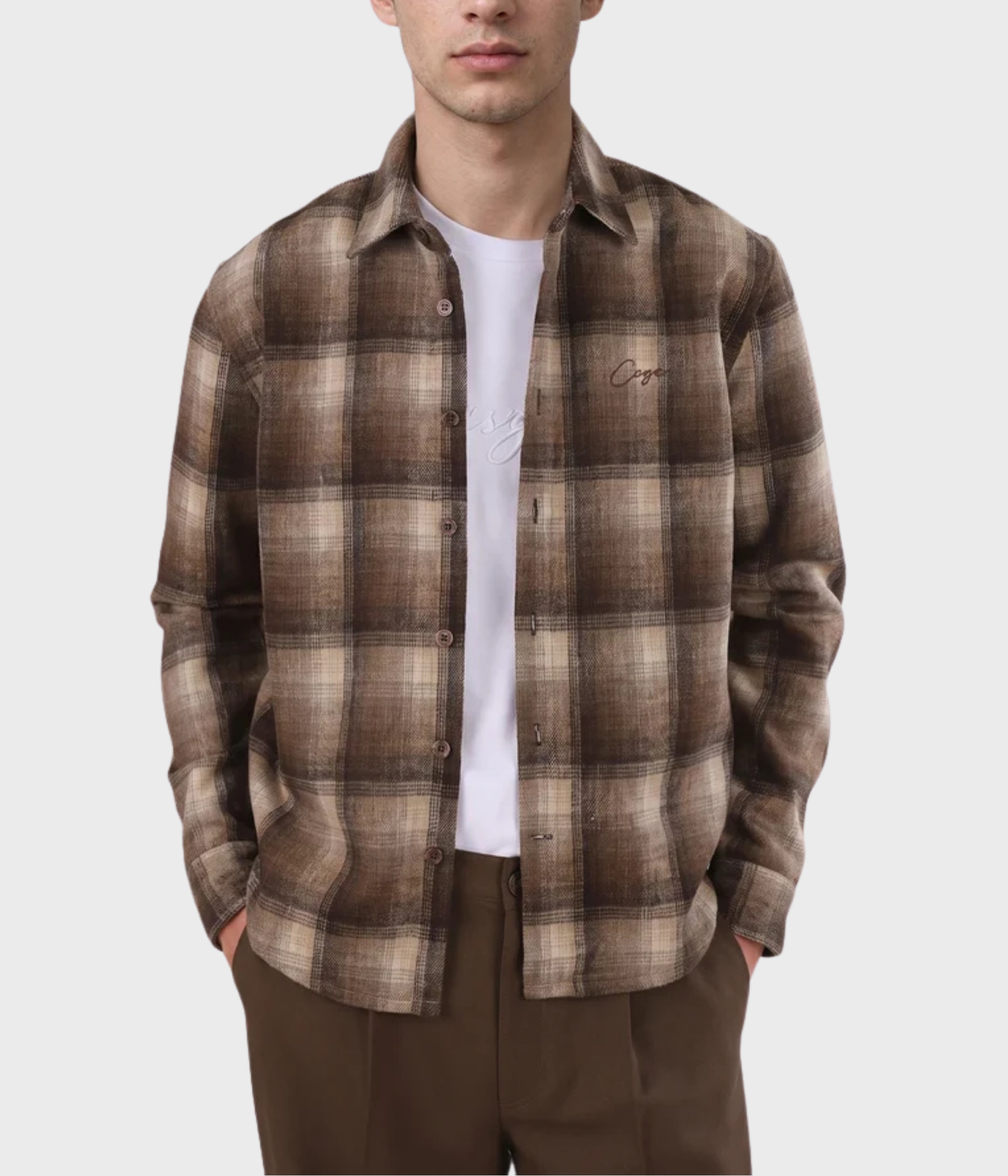 Leon Checked Shirt (165 Brown checked)