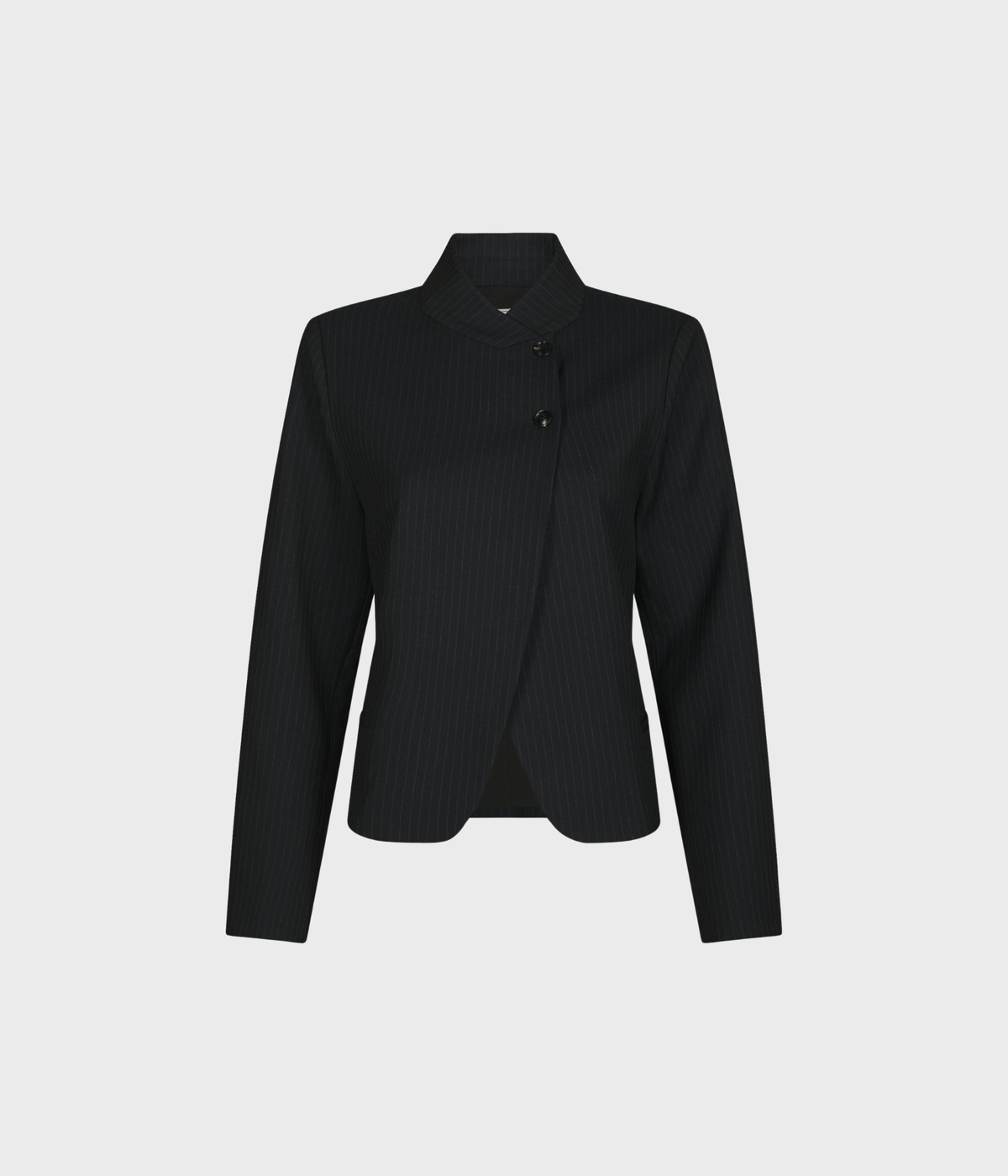 Tiria Slim Pinstripe Blazer (Dark Navy)