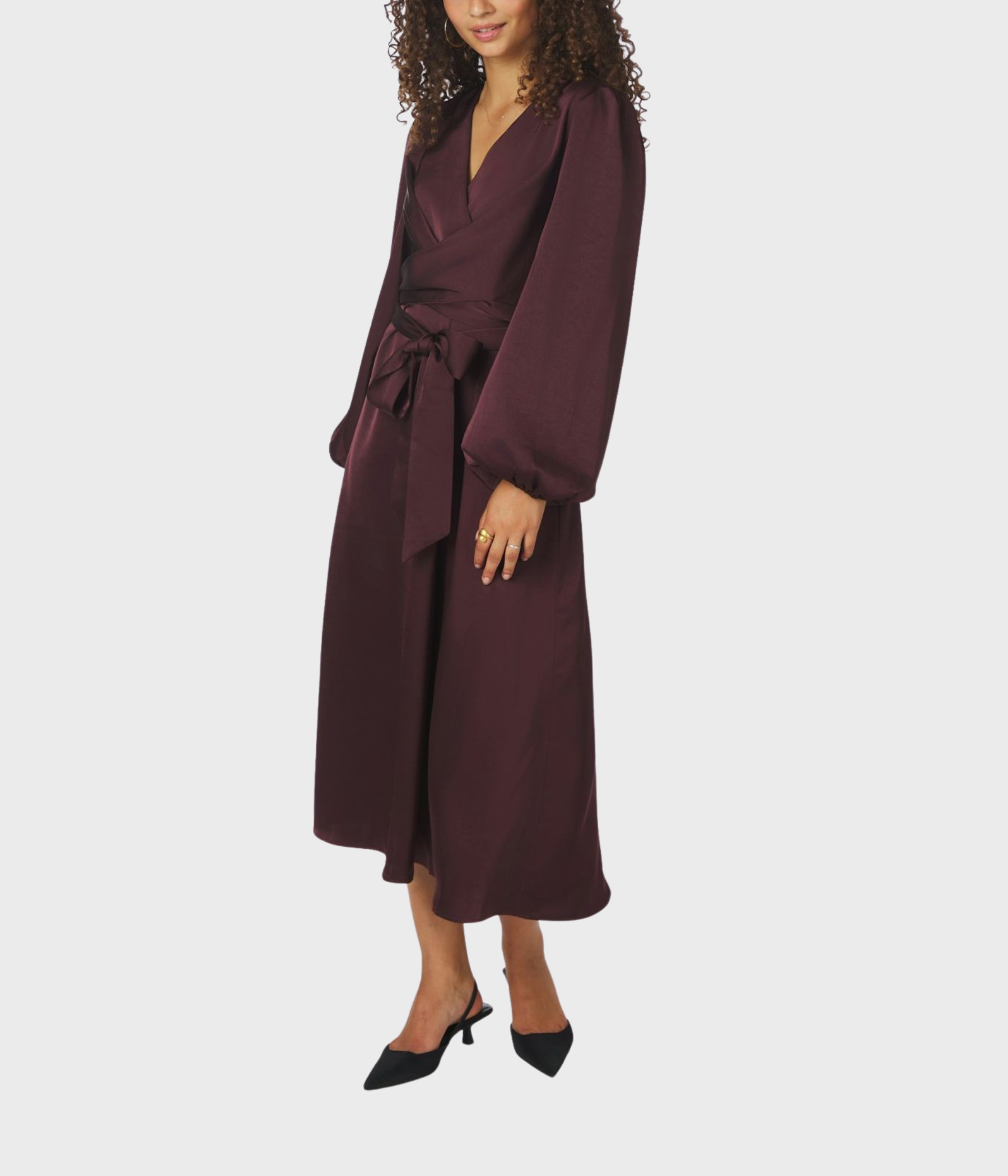 Rimini Heavy Sateen Dress. (174 Burgundy)