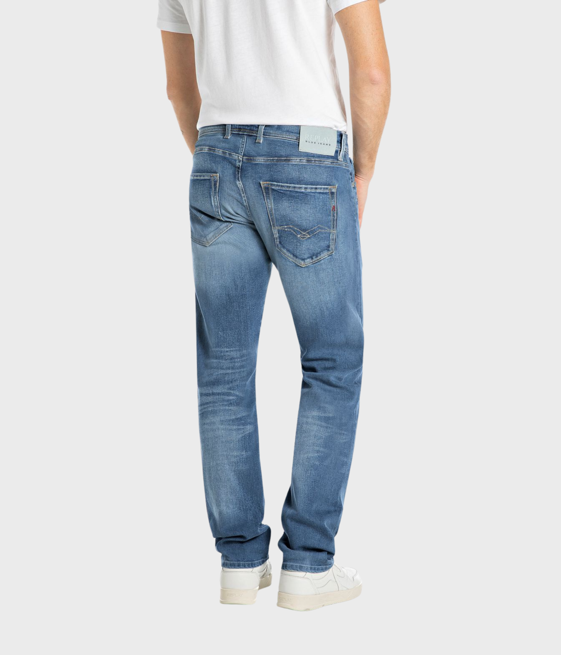 Trousers GROVER HYPERFLEX ORIGINAL (009 MEDIUM BLUE dark enzymatic stone wash)