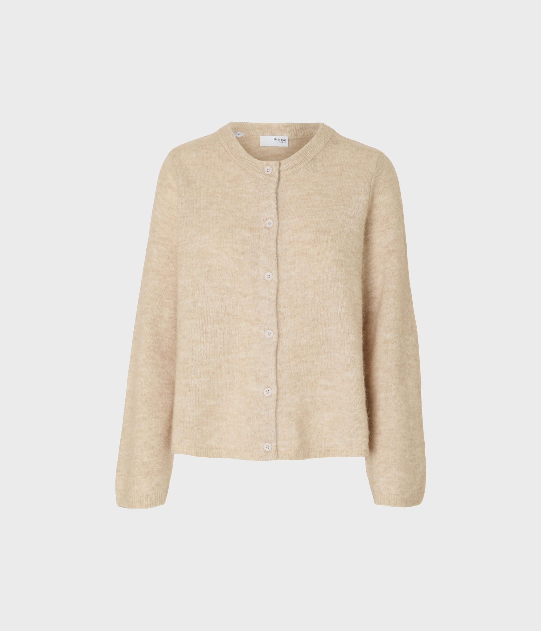 Slflulu New Ls Knit Cardigan Noos. (Birch Detail:MELANGE)