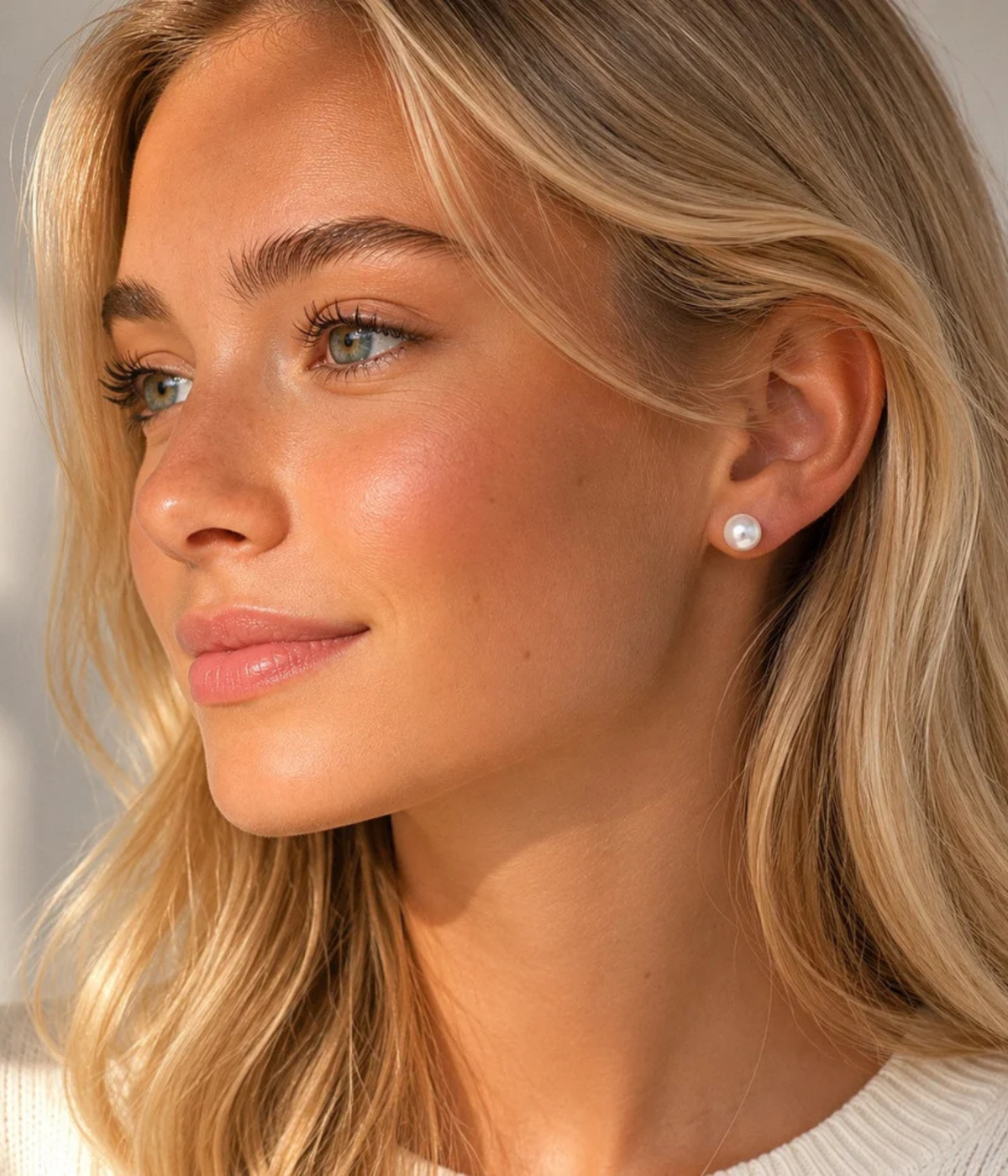 Jackie Pearl Ear 8Mm (SILVER/white)