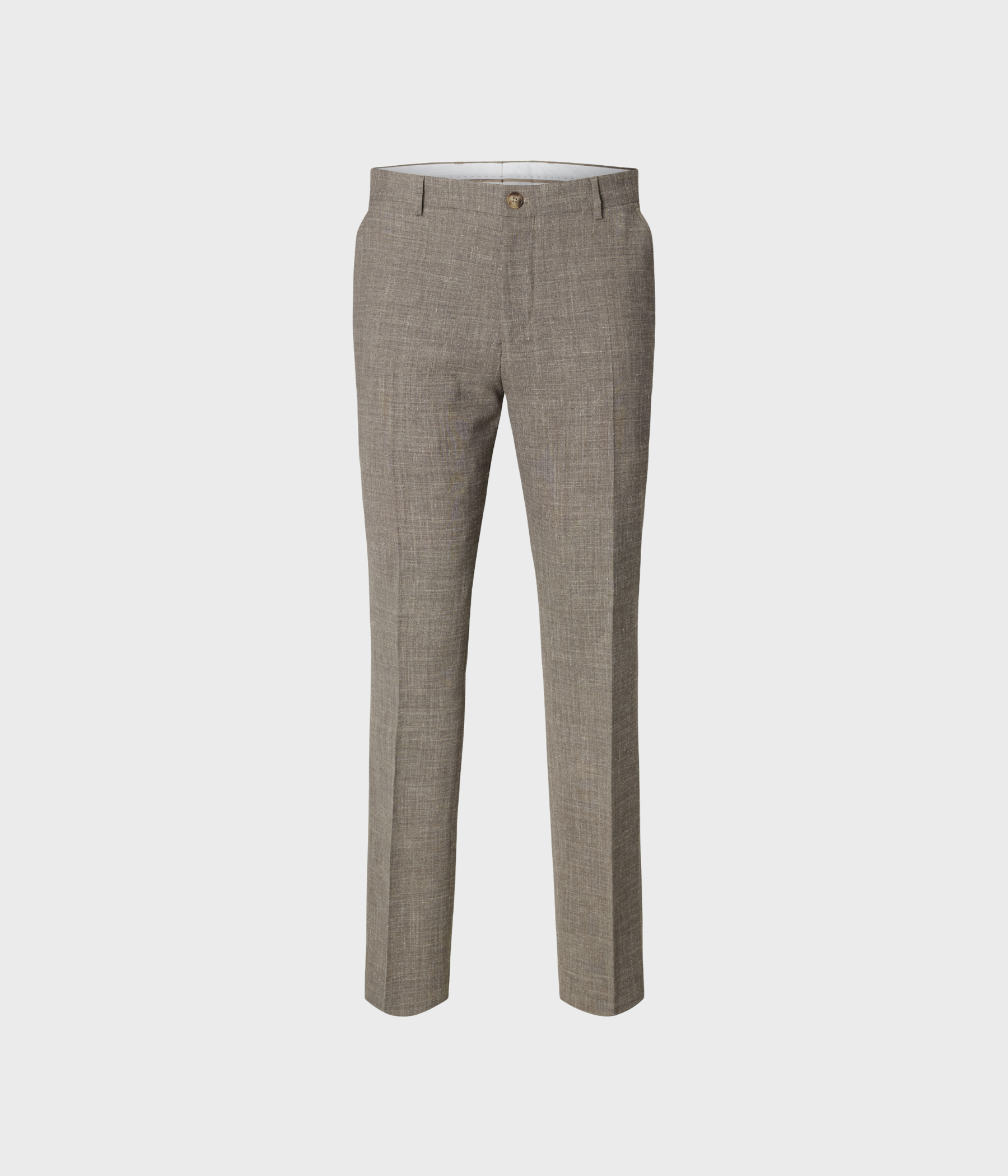 SLHSLIM-OASIS LINEN TRS NOOS. (Dark Sand Melange)