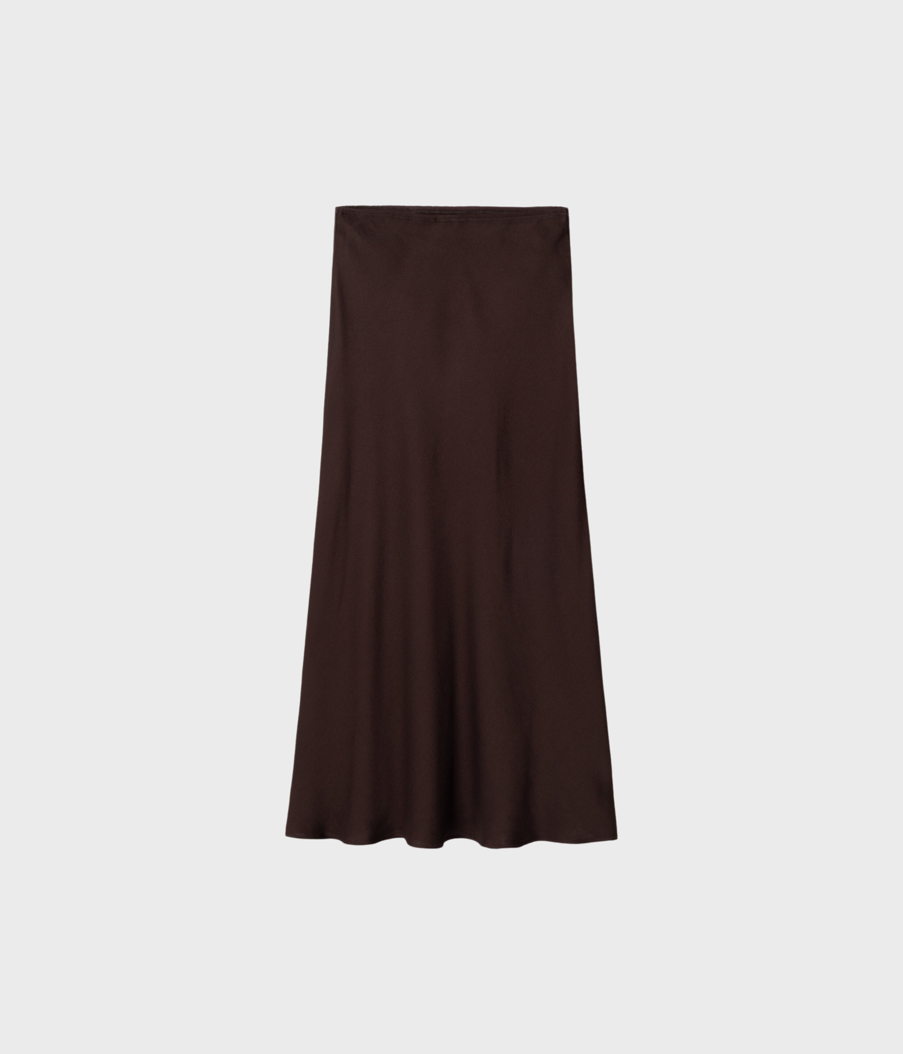Tyne Satin Skirt (MOCHA BROWN)