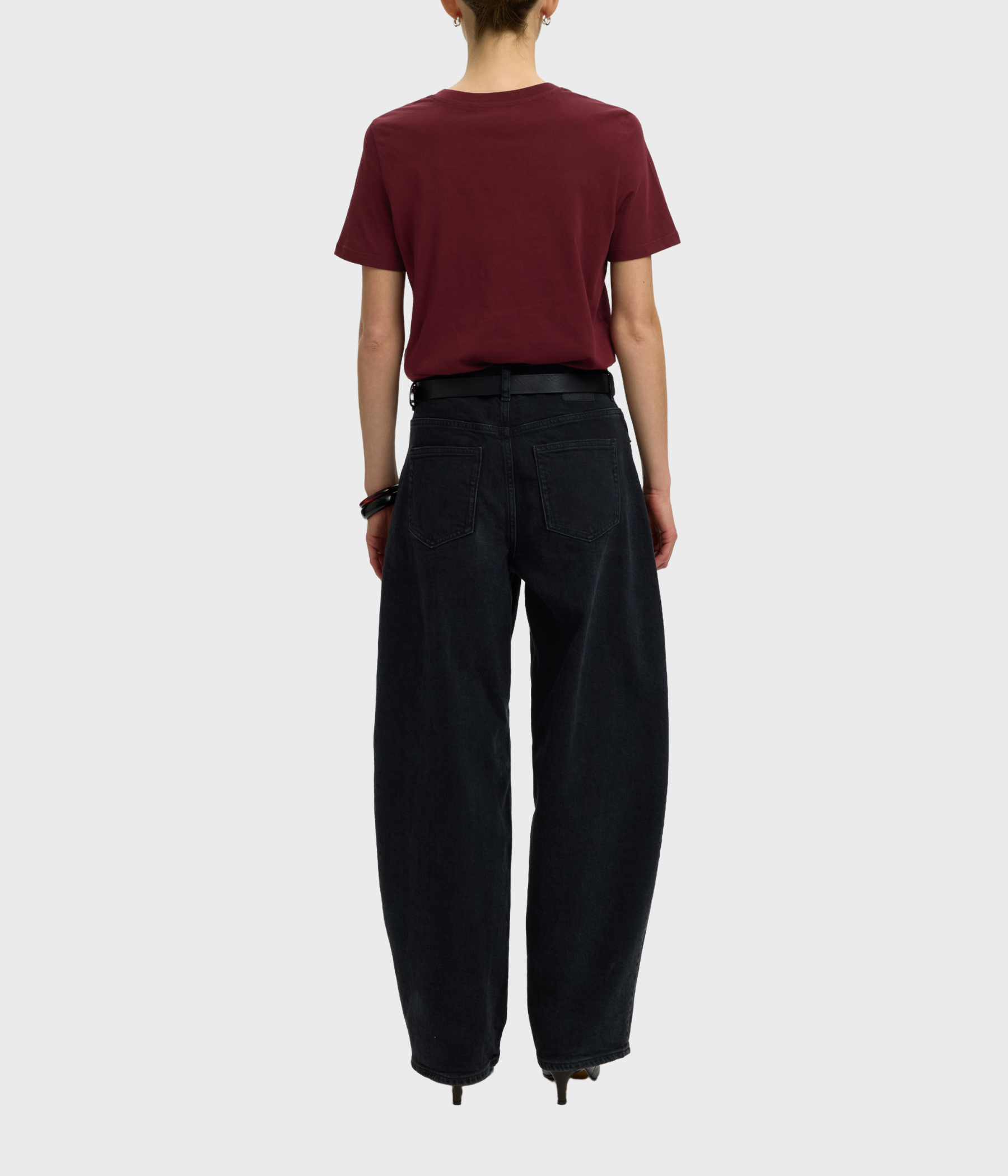 Slfessential Ss V-Neck Tee Noos. (Tawny Port)